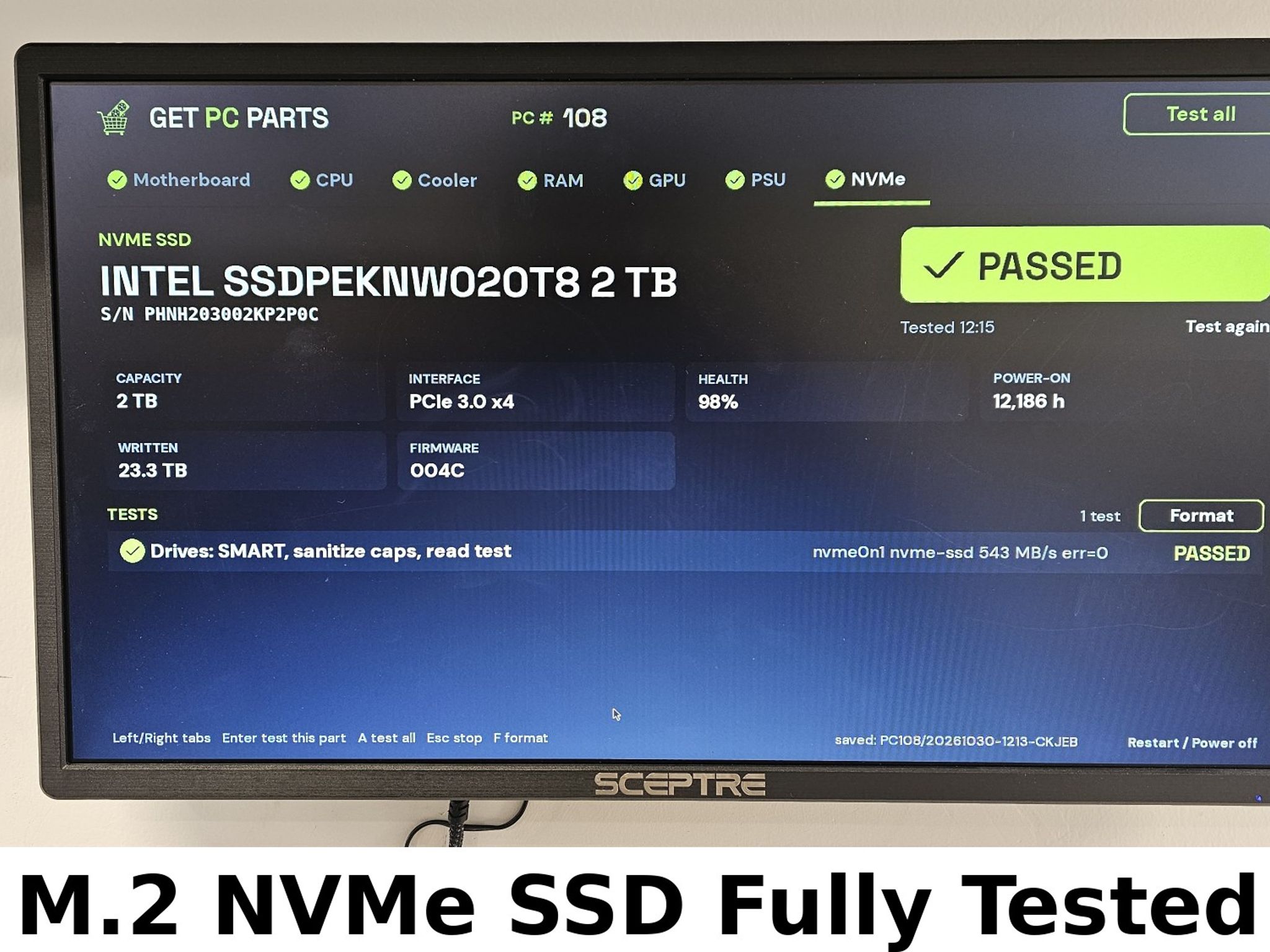 2TB NVMe M.2 SSD Intel 660p Gen3