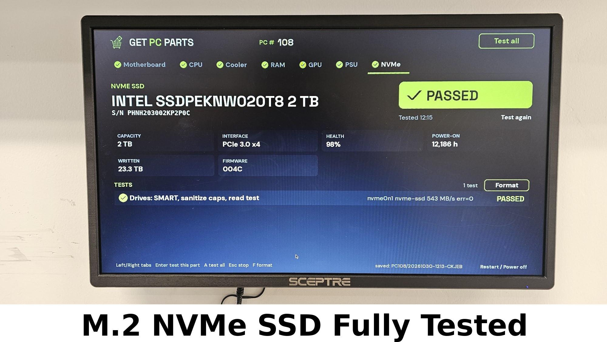 2TB NVMe M.2 SSD Intel 660p Gen3