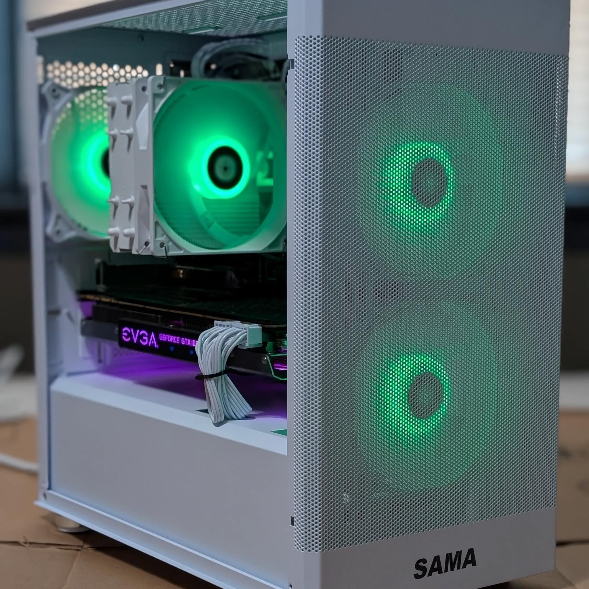 GTX 1070 Ti , Ryzen 3600, 16GB DDR4, 500 GB NVMe SSD, WiFi - White Budget Gaming PC
