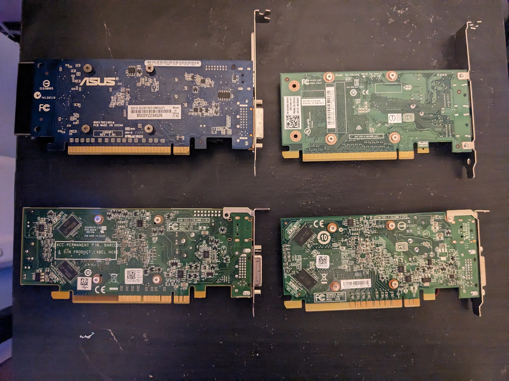 Spud Farm! Lot of 4 tested potato display adapters | G210, NVS 310, R5 240, R5 340X