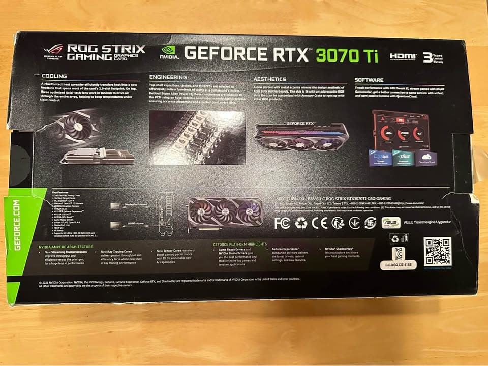 New unused Asus Strix 3070 ti 8GB GDDR6x