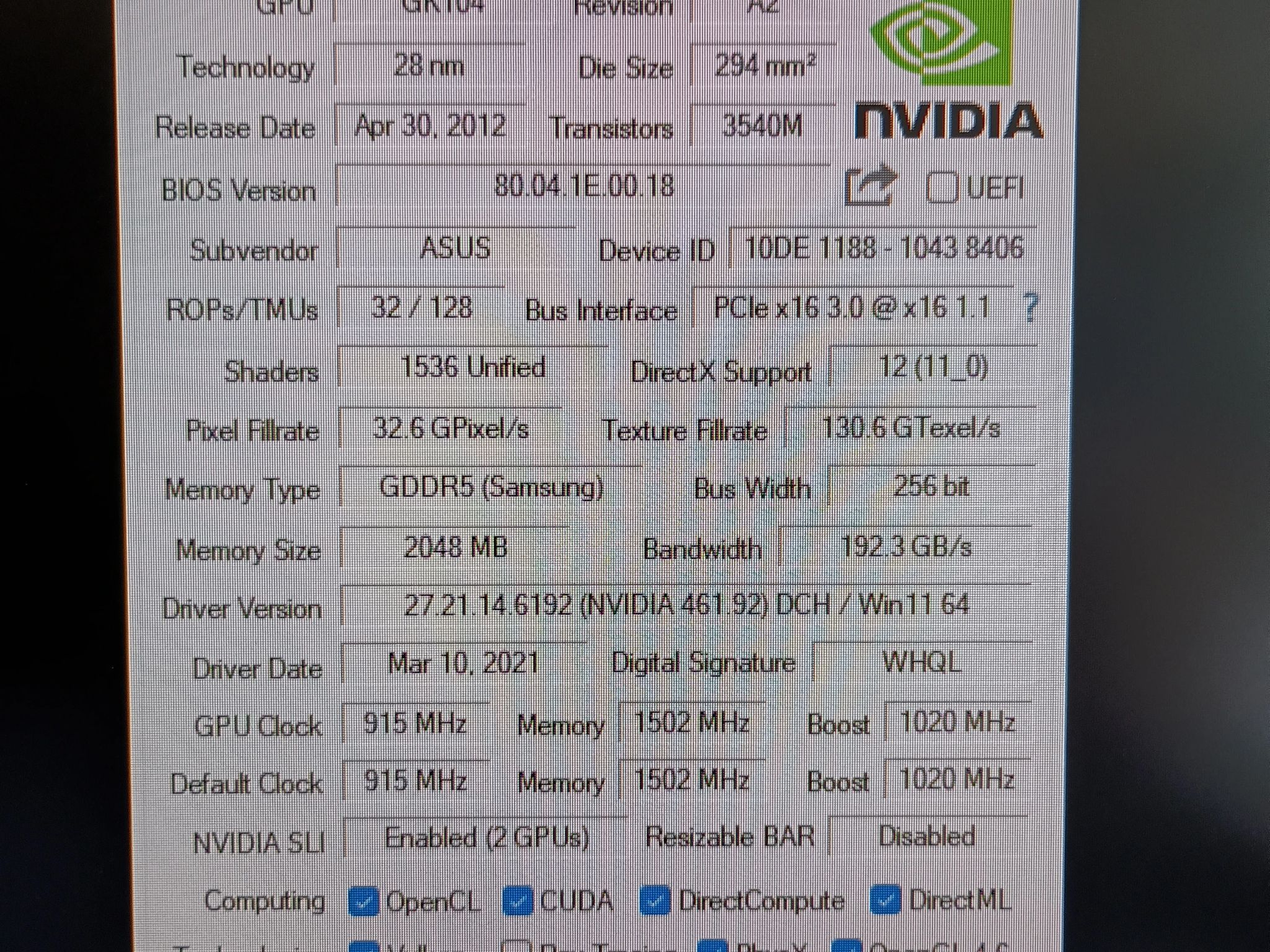Two GTX 690 GPUs for Quad SLI (with SLI bridge). Tested, works well.