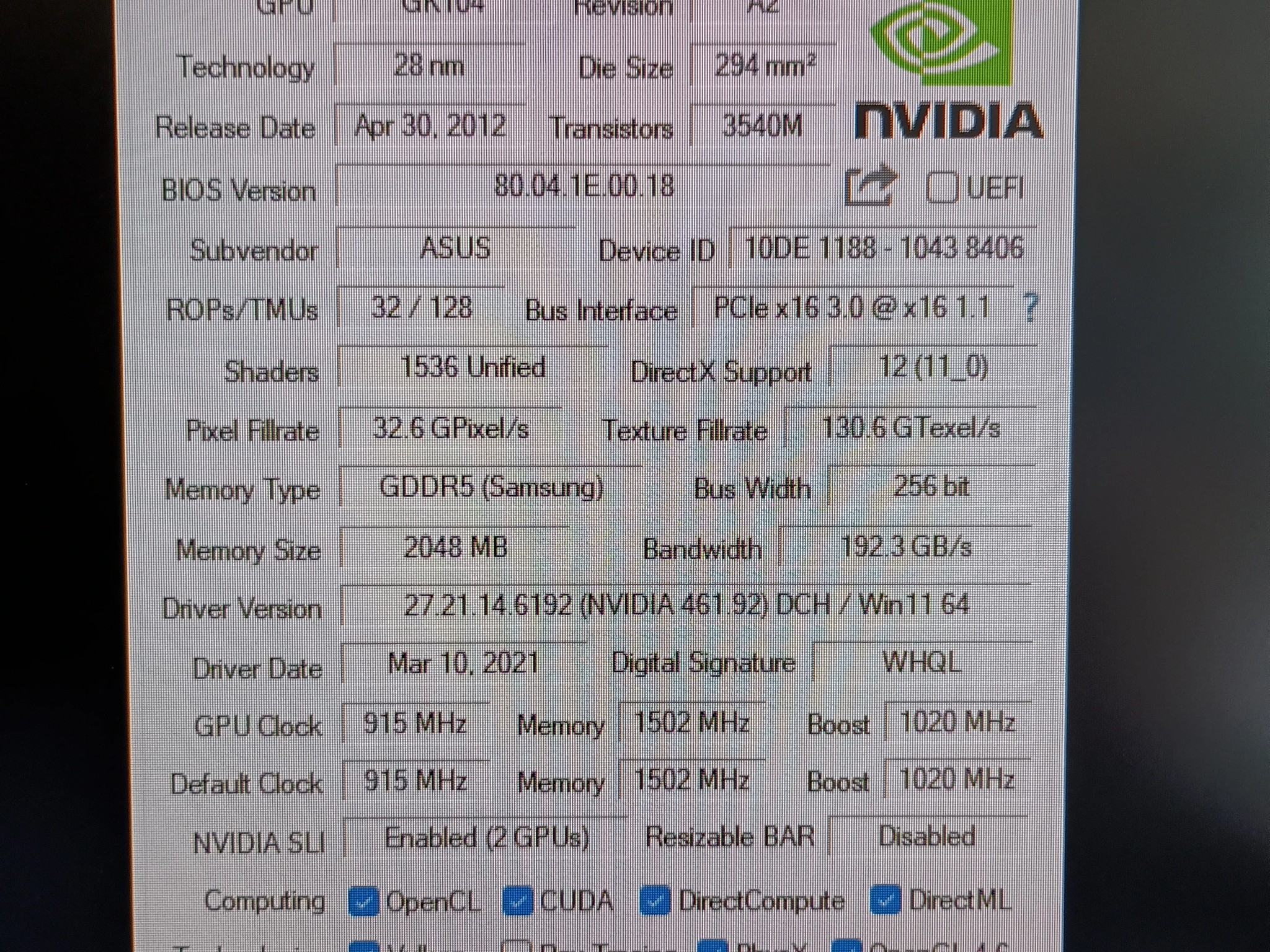 Two GTX 690 GPUs for Quad SLI (with SLI bridge). Tested, works well.