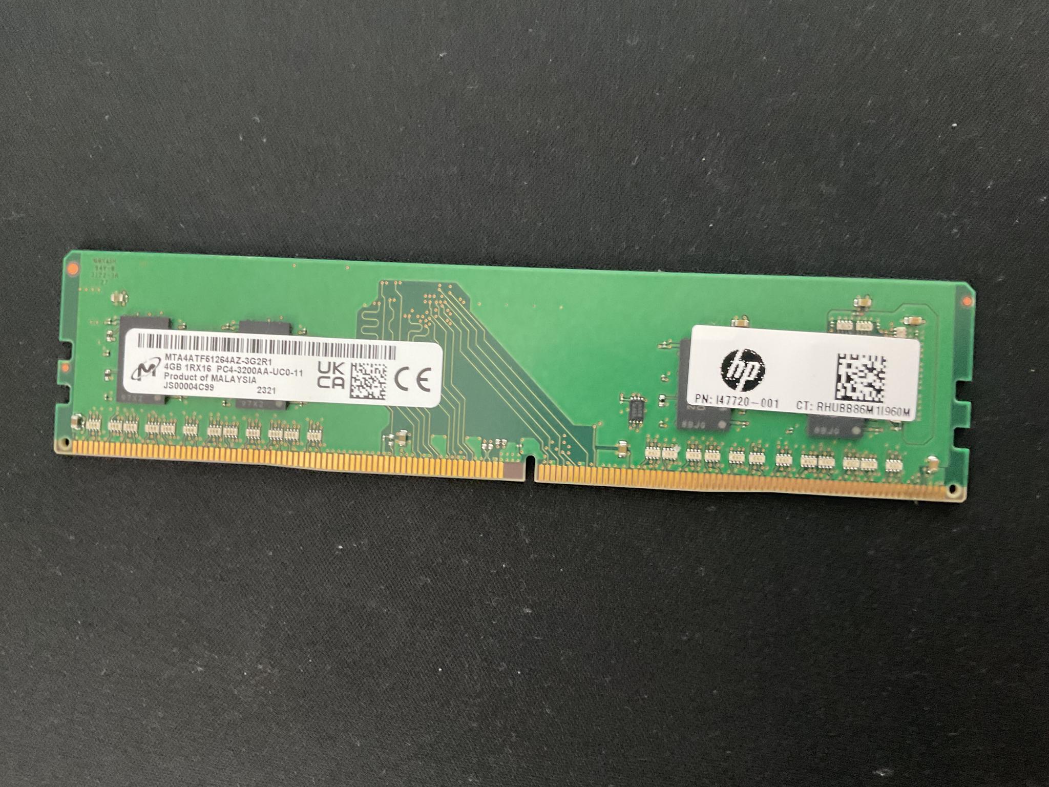 Crucial 4GB (1x4) DDR4-3200mHz (DESKTOP MEMORY)