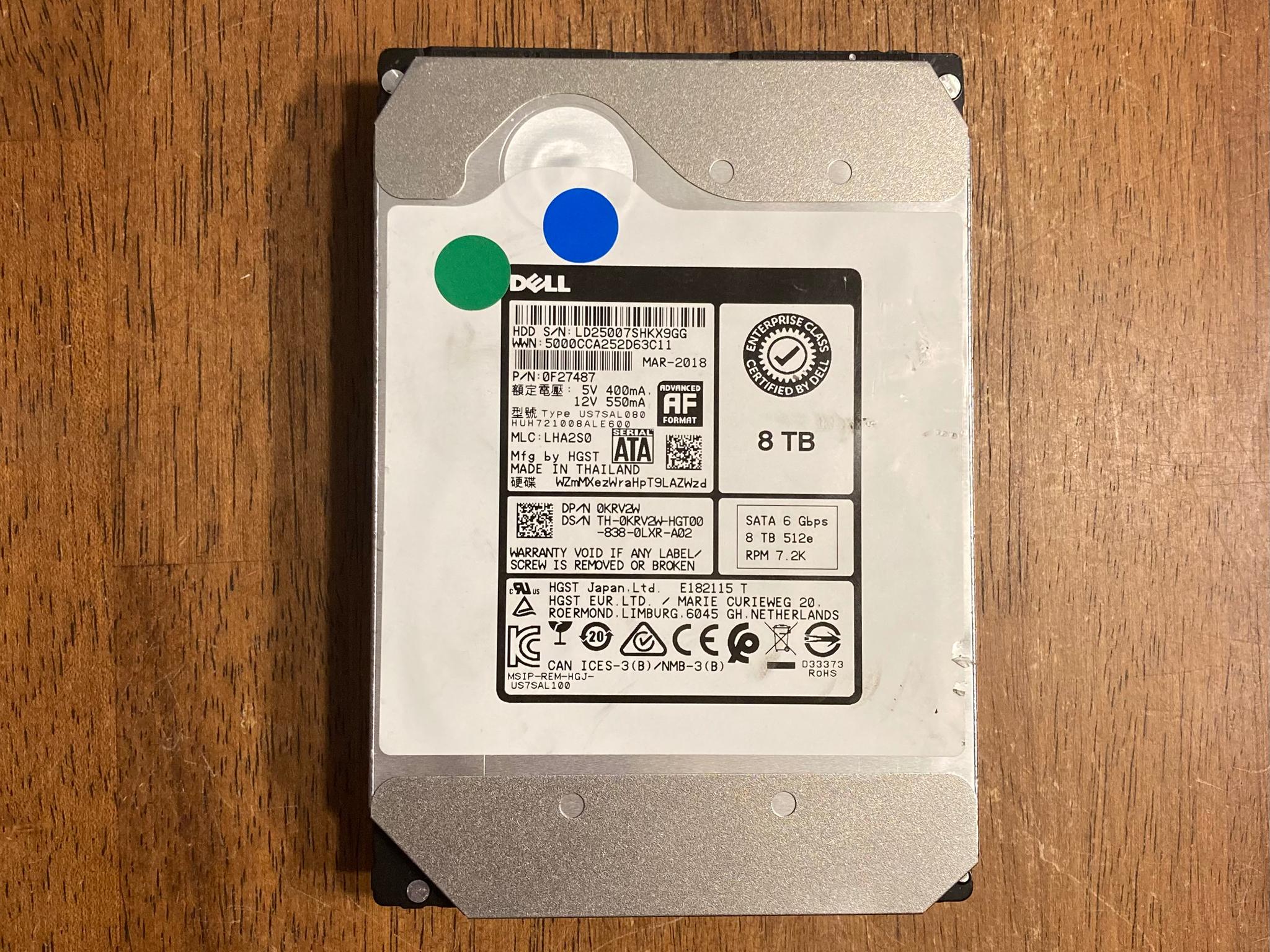 HGST Ultrastar 8TB Hard Drive 7200RPM SATA III 3.5in HDD