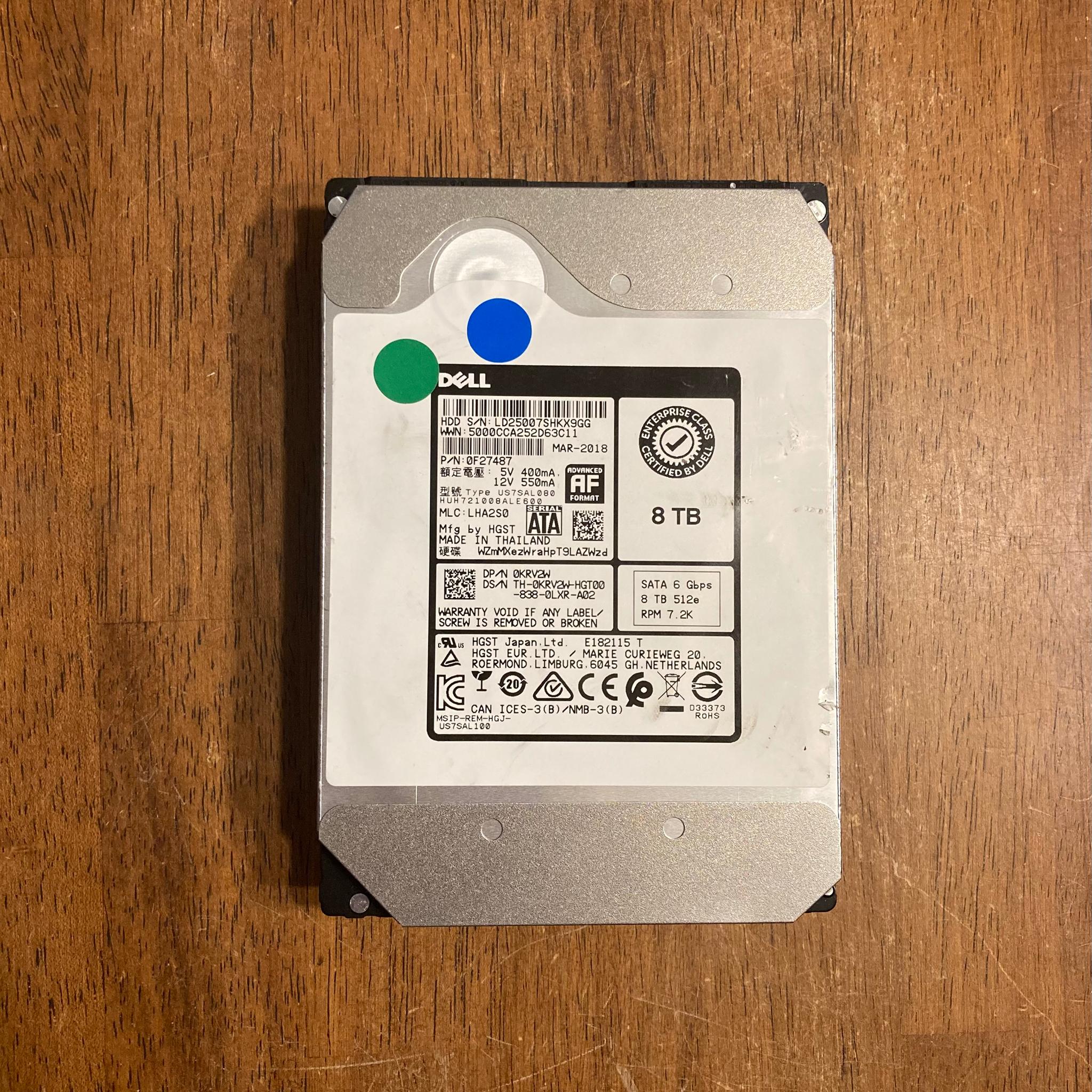 HGST Ultrastar 8TB Hard Drive 7200RPM SATA III 3.5in HDD
