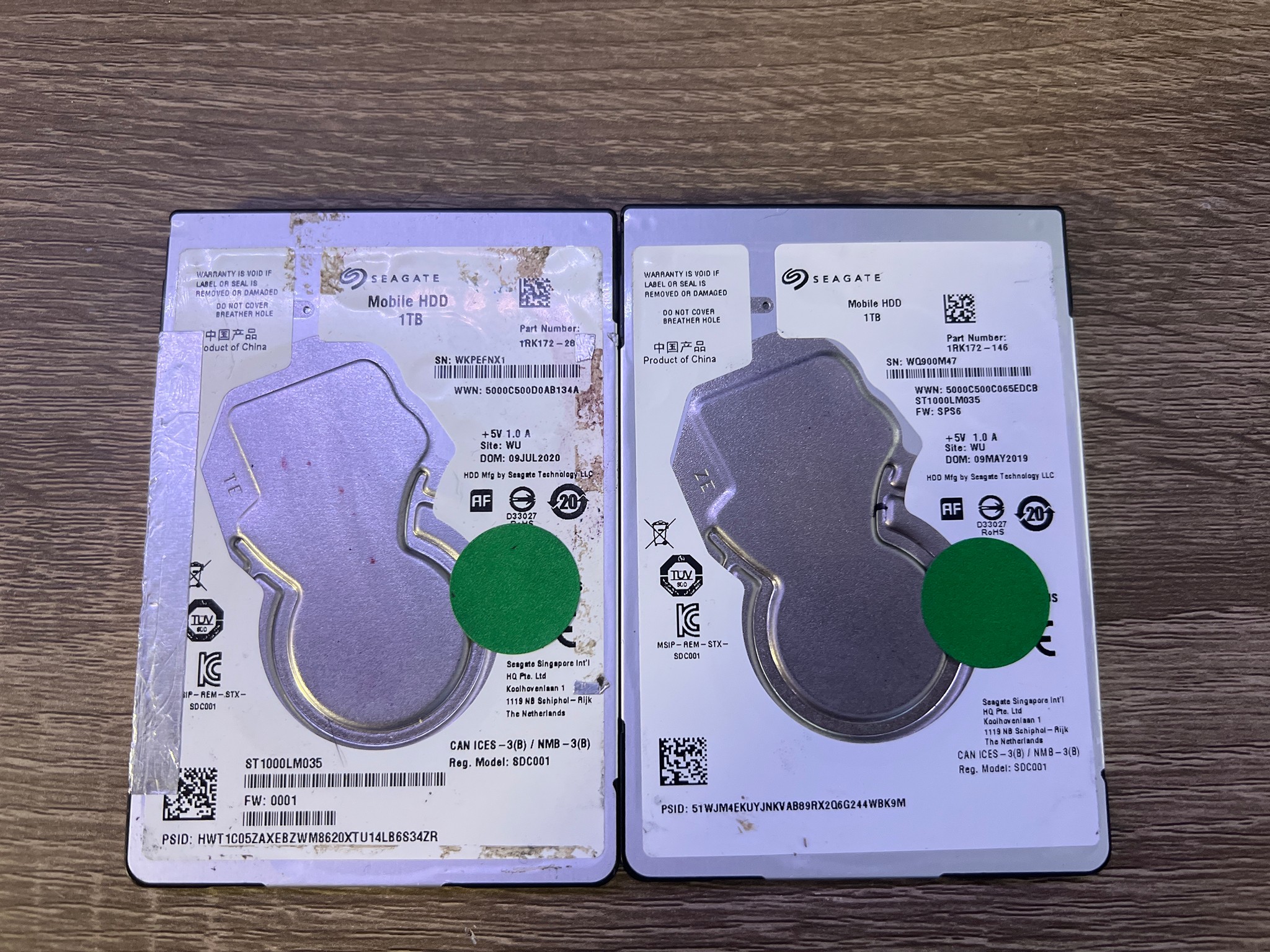 Lot of 2 1TB 2.5” HDD ST1000LM035