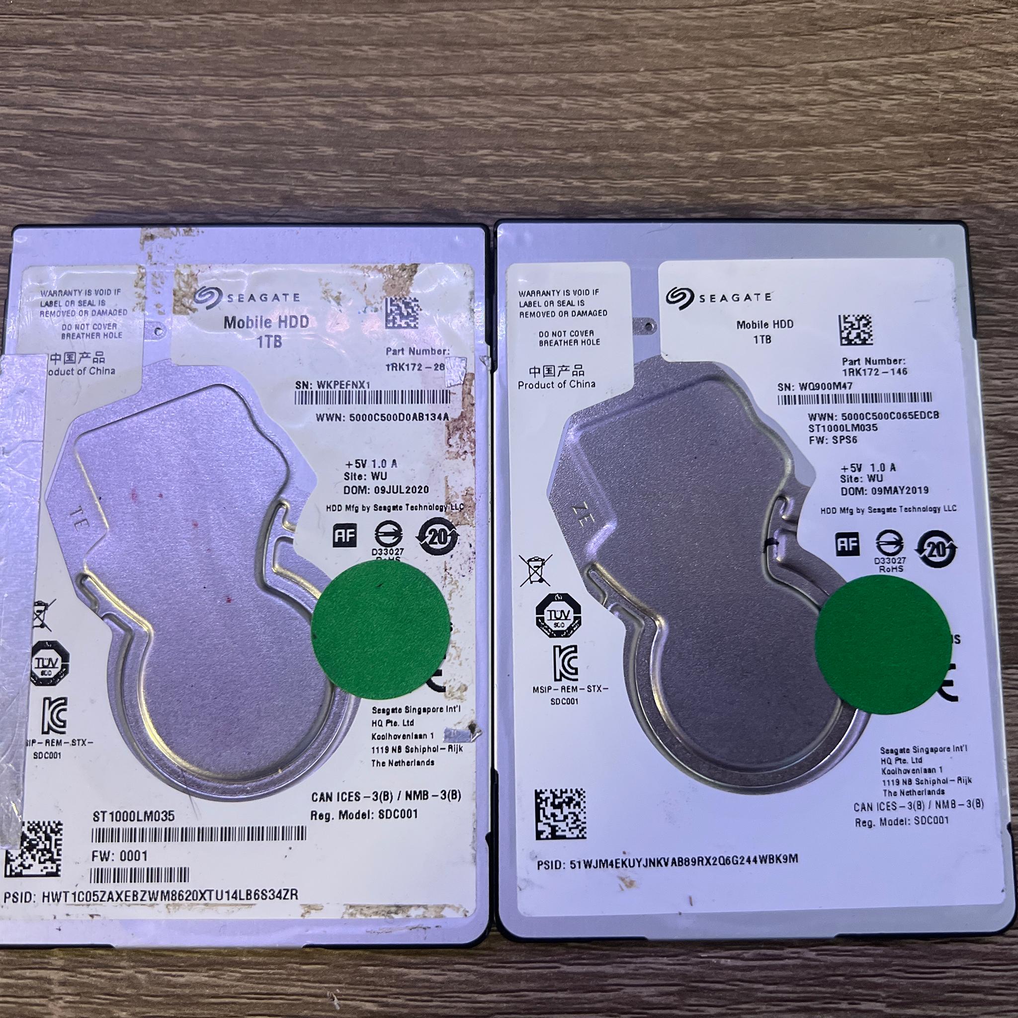 Lot of 2 1TB 2.5” HDD ST1000LM035