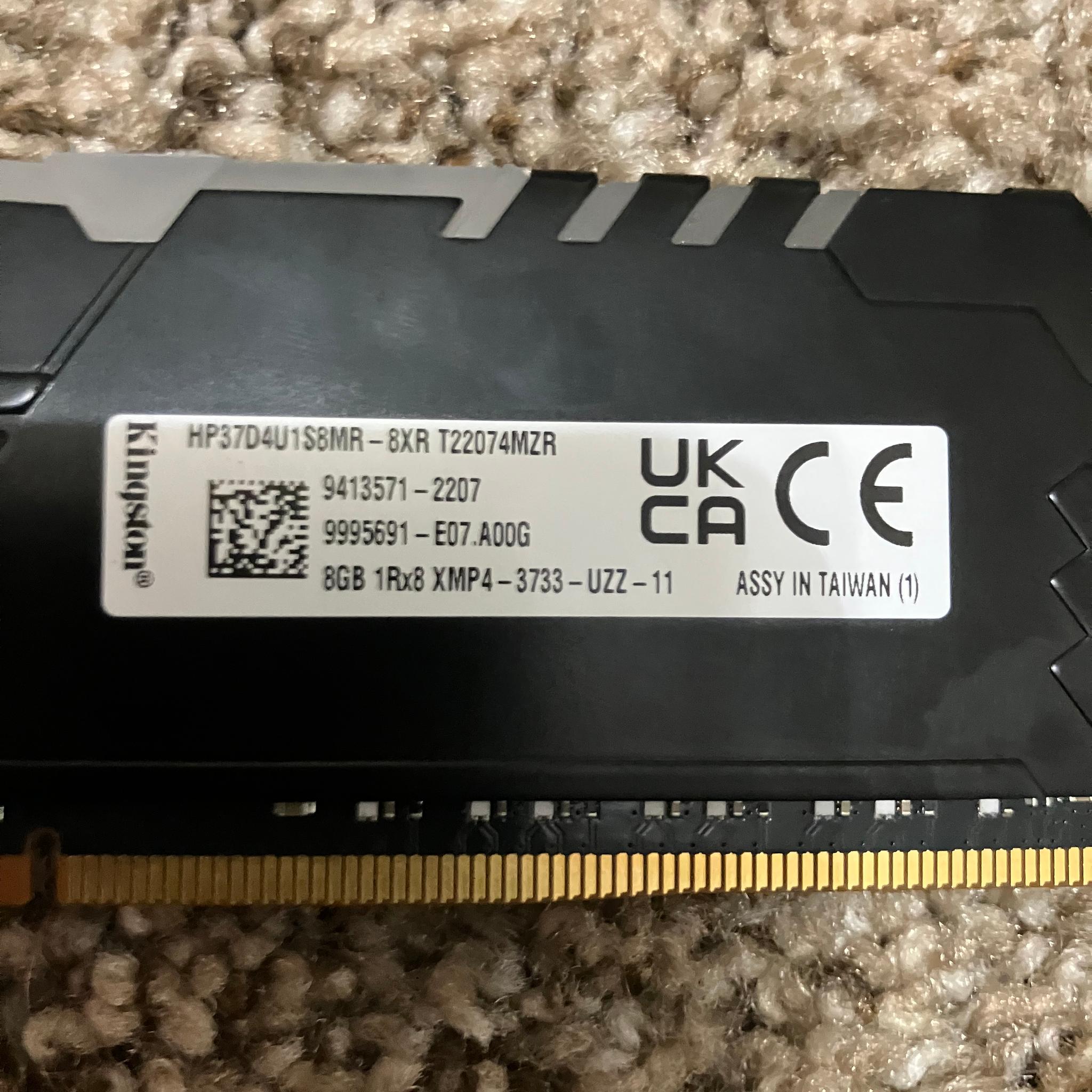 HP Kingston HyperX Fury RGB 8GB DDR4 3733 PC4 Omen 30L