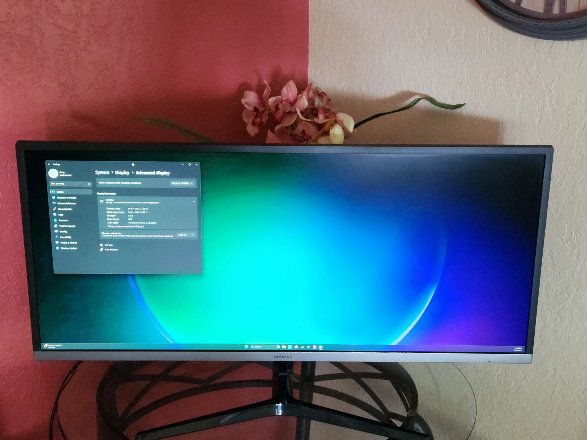 Samsung 34" Ultrawide 1440p Monitor, 75Hz, Freesync Ultimate