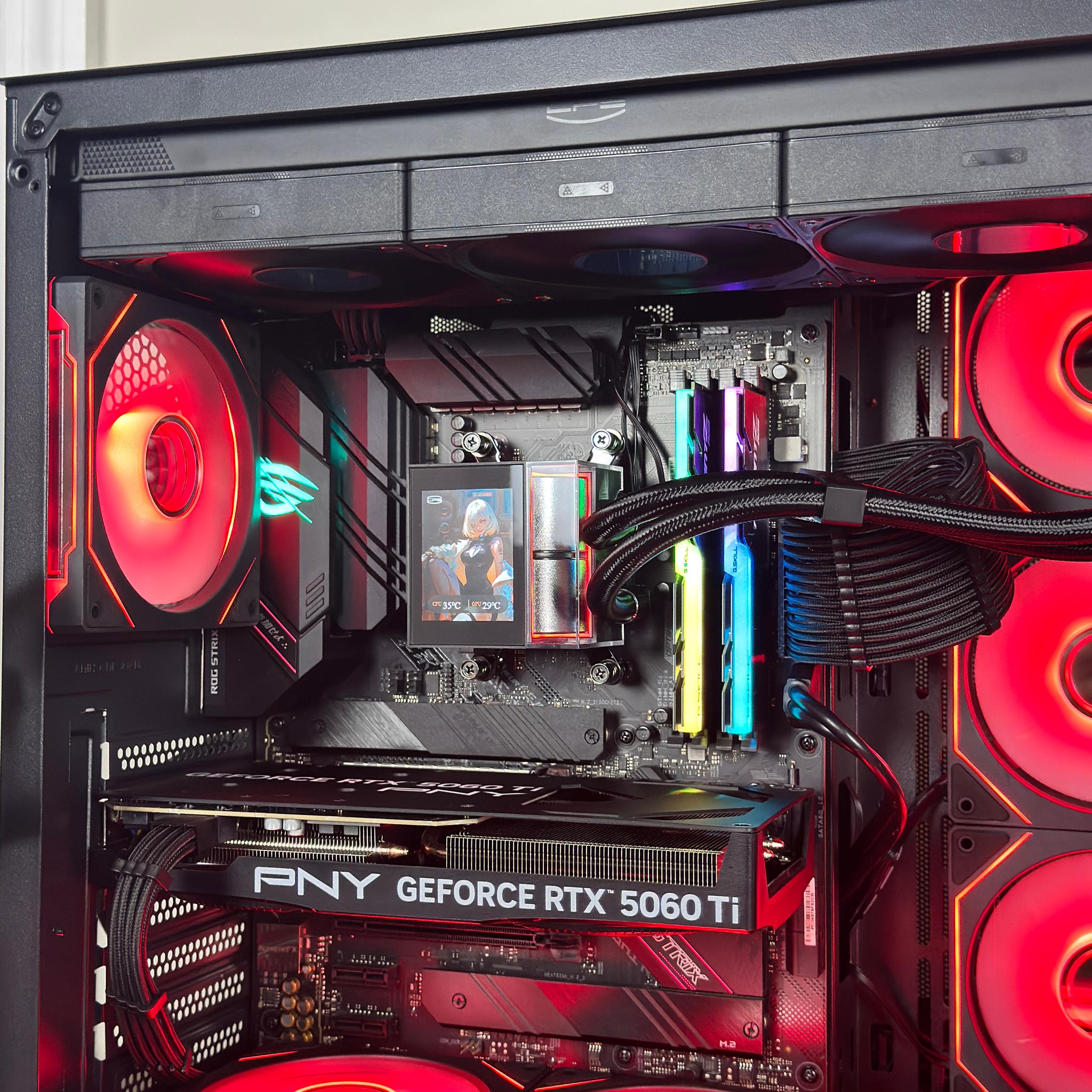 Ryzen 7 5800X | RTX 5060 Ti Gaming PC | 32 GB RAM | Smooth 1440p |  RGB + LCD AIO