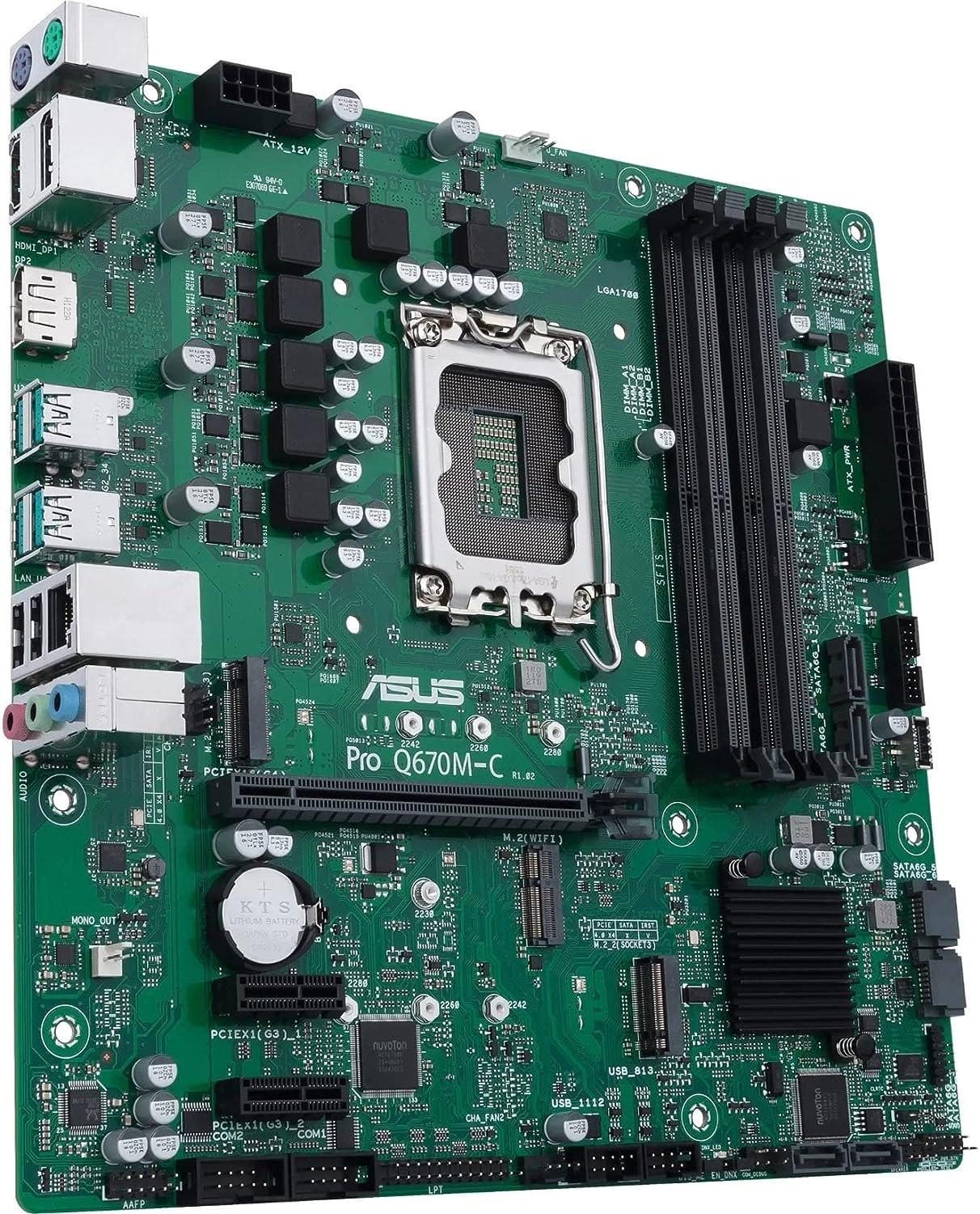 ASUS PRO Q670M-C-CSM Intel Q670 LGA 1700 microATX DDR5 Commercial Motherboard