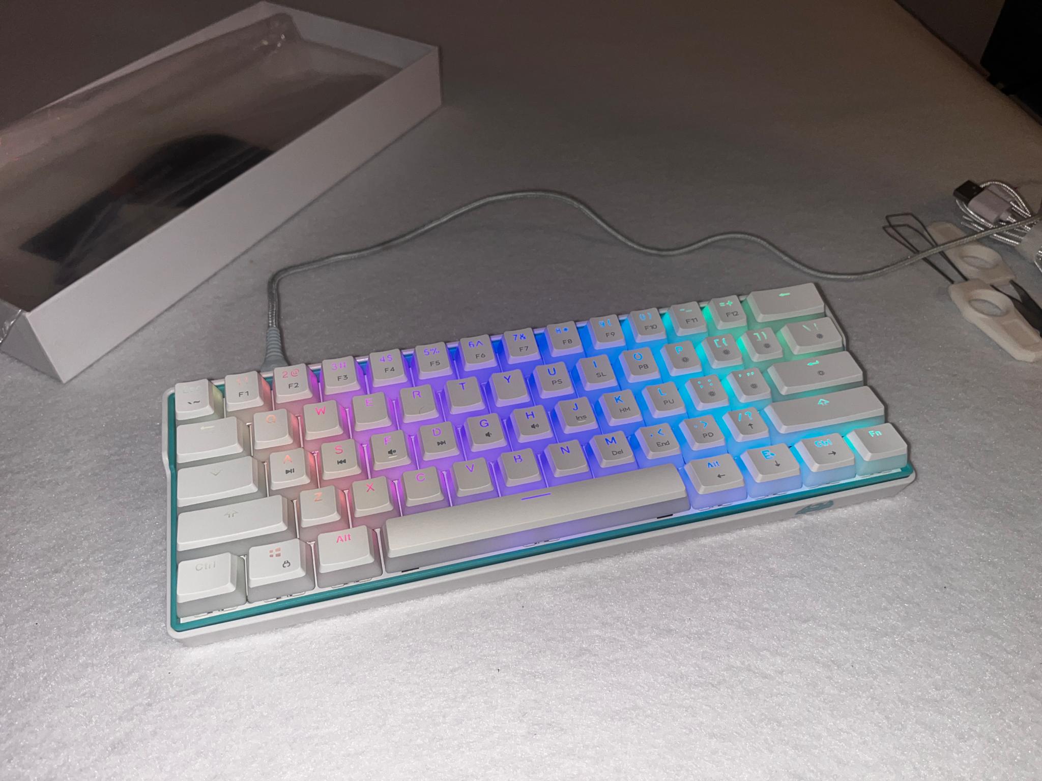 60% Mechanical Keyboard RGB Wired Keyboard PC/Mac Hot-Swappable Mechanical H&J Brown Switches.