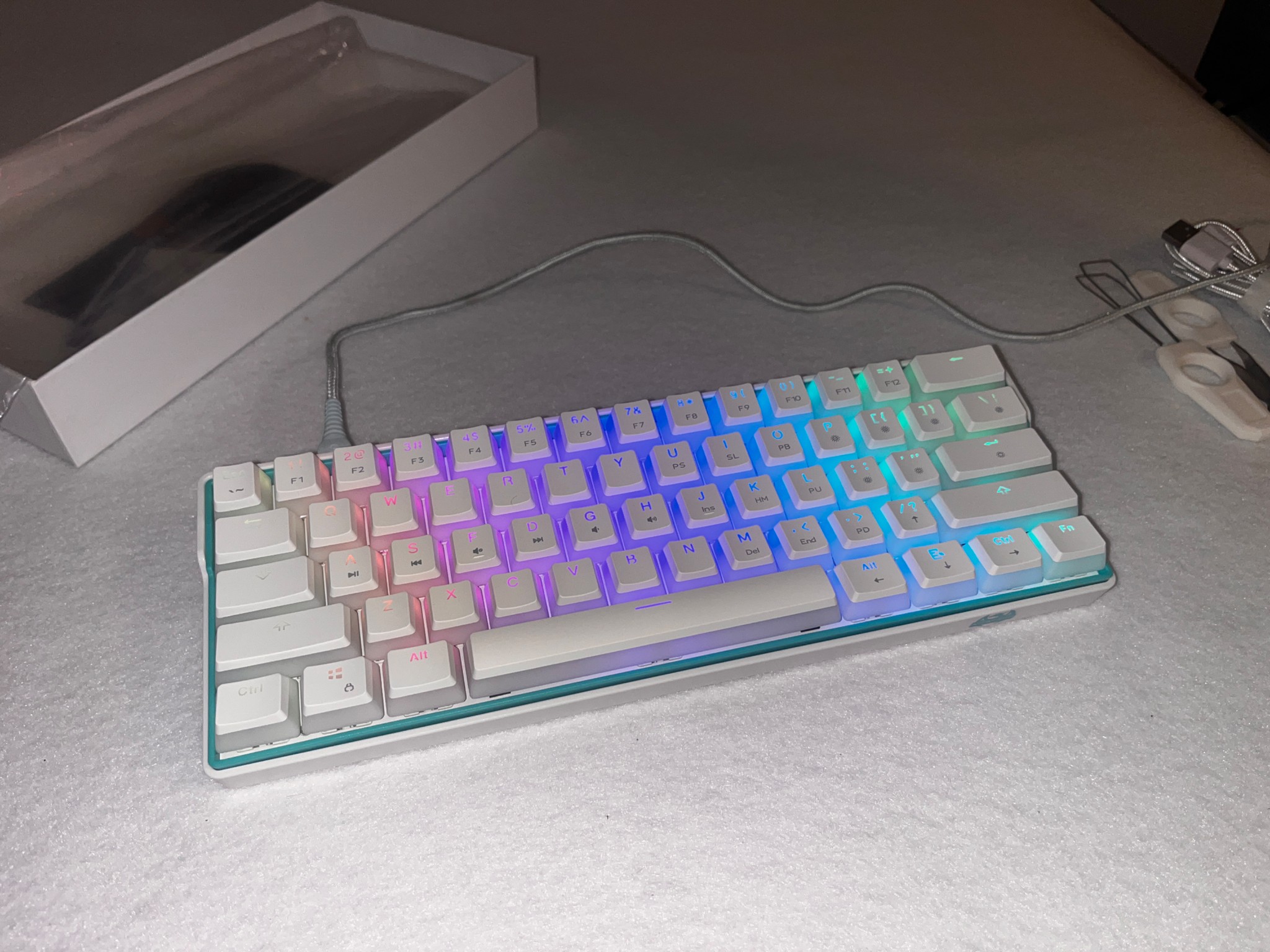 60% Mechanical Keyboard RGB Wired Keyboard PC/Mac Hot-Swappable Mechanical H&J Brown Switches.