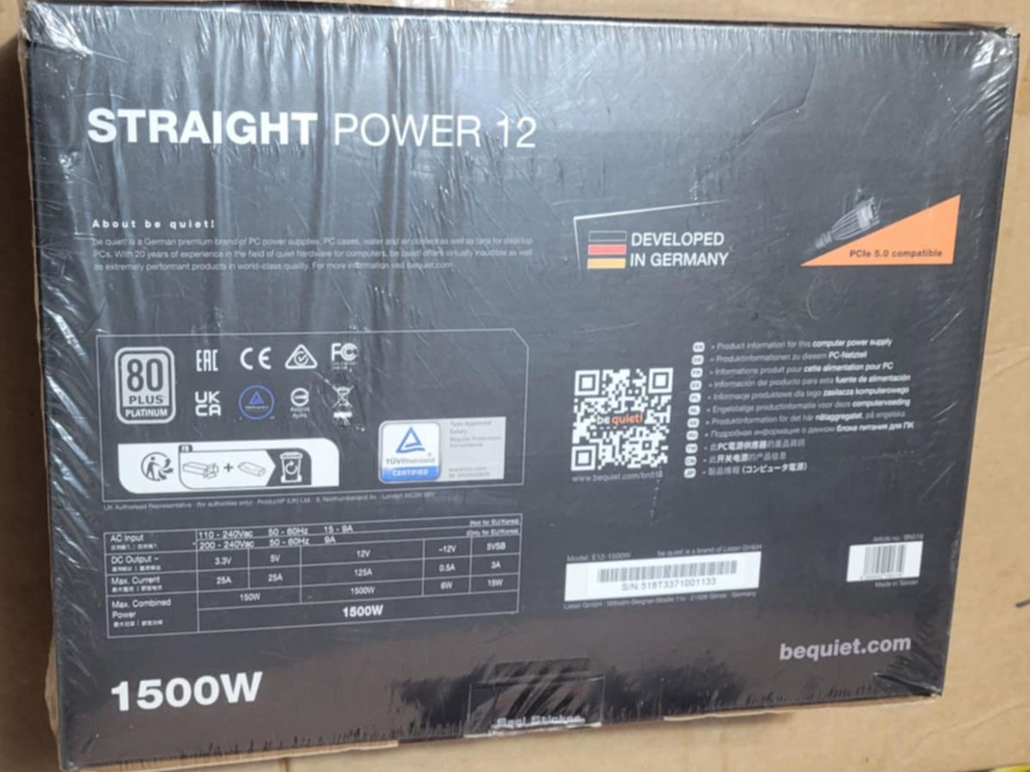 Be Quiet! Straight Power 12 1500w Modular Power Supply