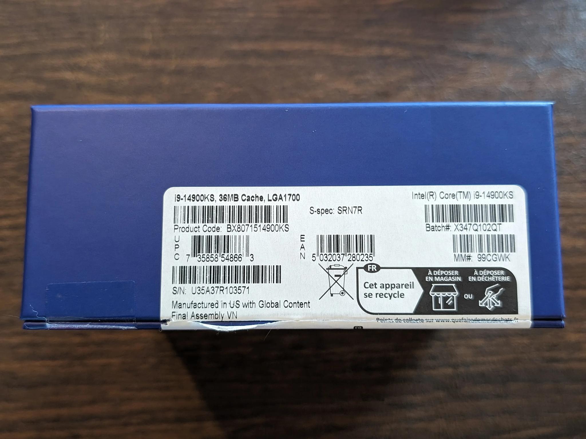 Intel® Core i9 Processor 14900KS - Used Like New