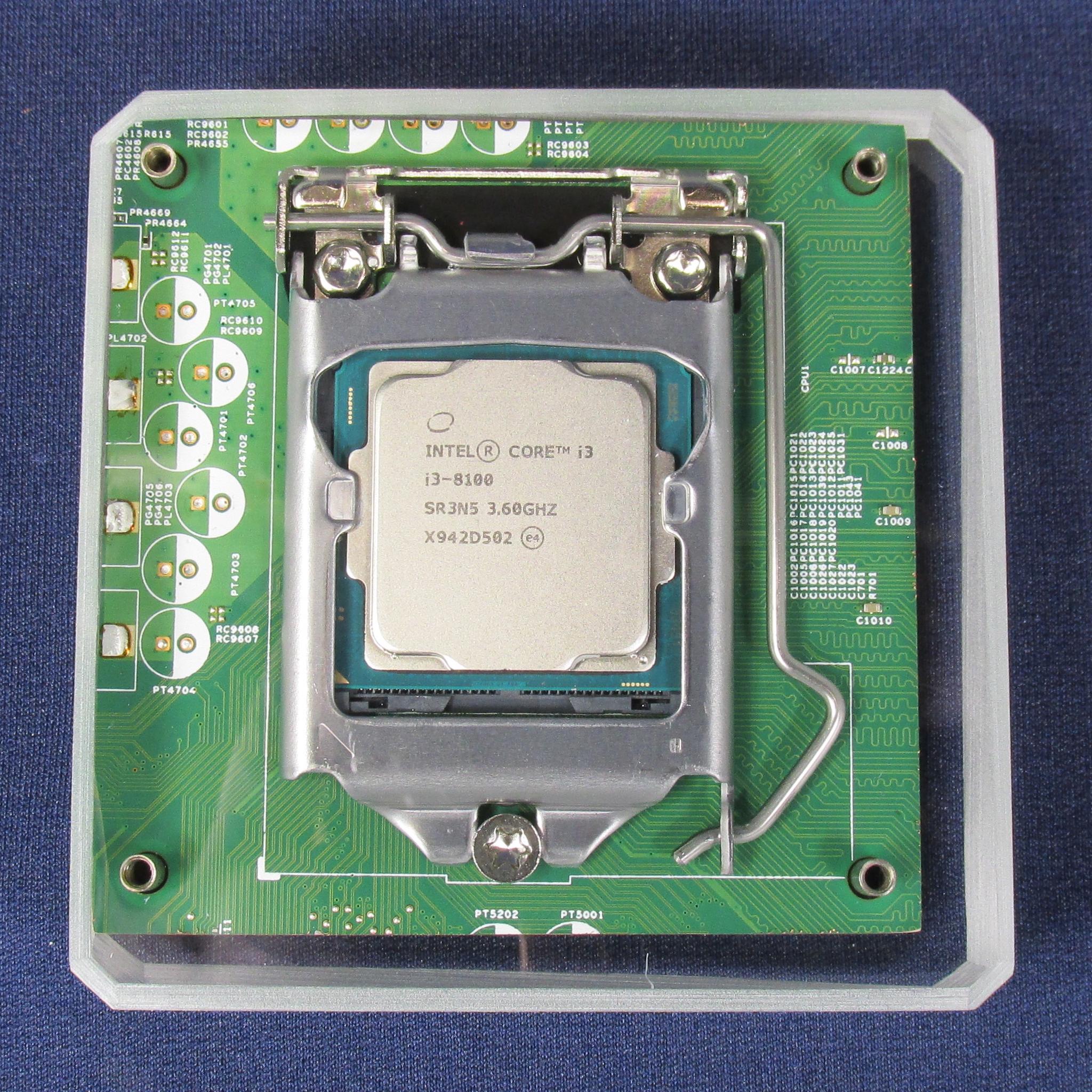 Handmade Clear Epoxy Resin Coaster With Intel Core i3-8100 CPU (SR3N5) & Motherboard