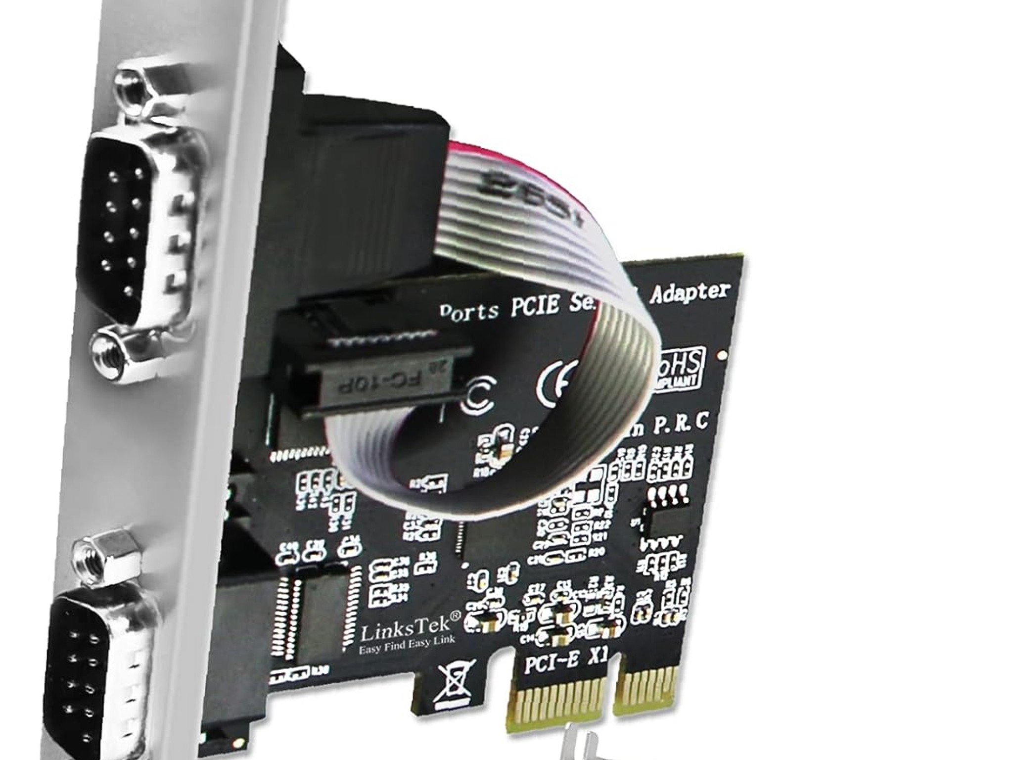 2-Port PCI Express RS-232 DB9 Serial Port Card PCIE RS232 Card, PCIE Serial DB9 Port Card (PCIE-SE2)