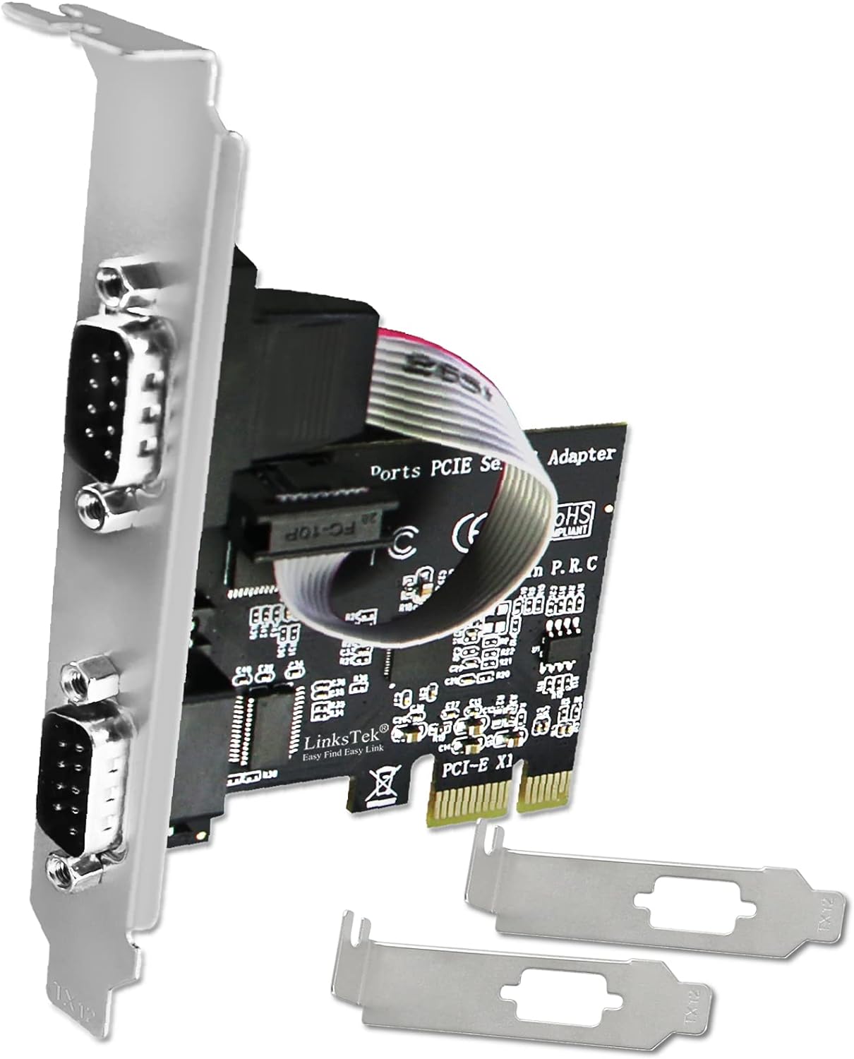 2-Port PCI Express RS-232 DB9 Serial Port Card PCIE RS232 Card, PCIE Serial DB9 Port Card (PCIE-SE2)