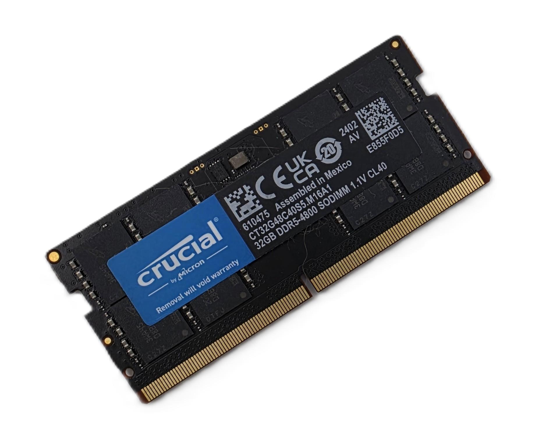 Crucial CT32G48C40S5 32GB DDR5 SODIMM LAPTOP RAM MEMORY
