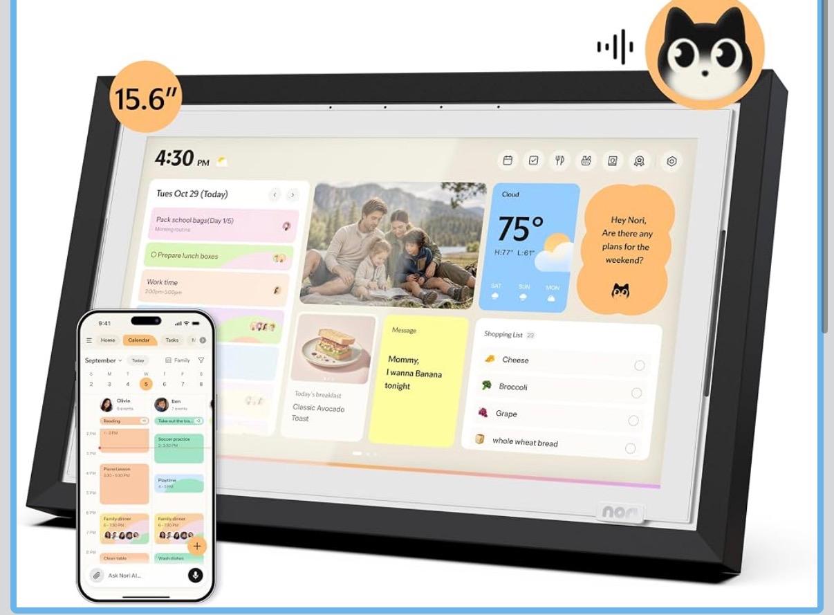 Nori AI-Powered Family Digital Calendar Smart Display Hub