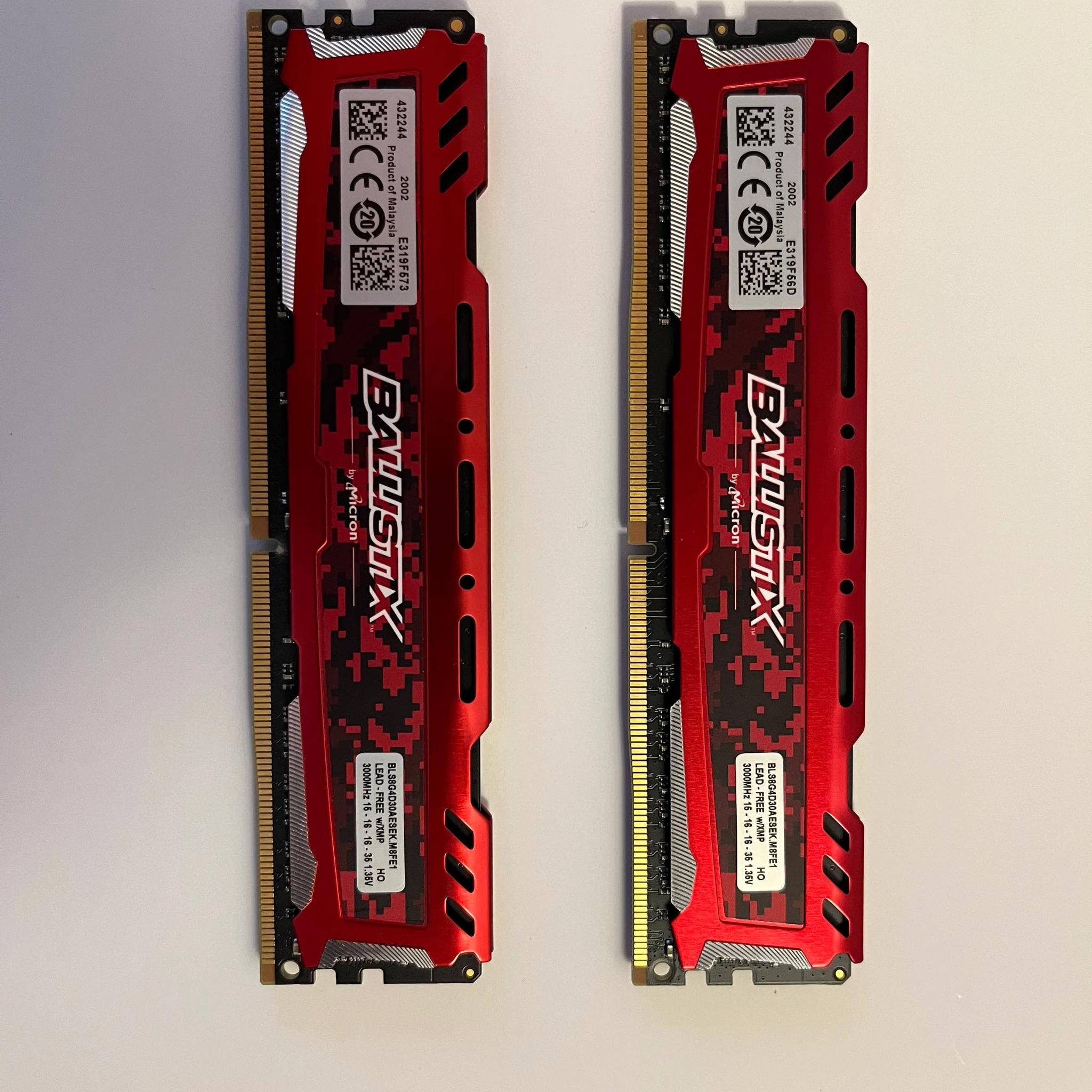 16gb Ballistix 3000mhz CL 16 DDR4 Ram