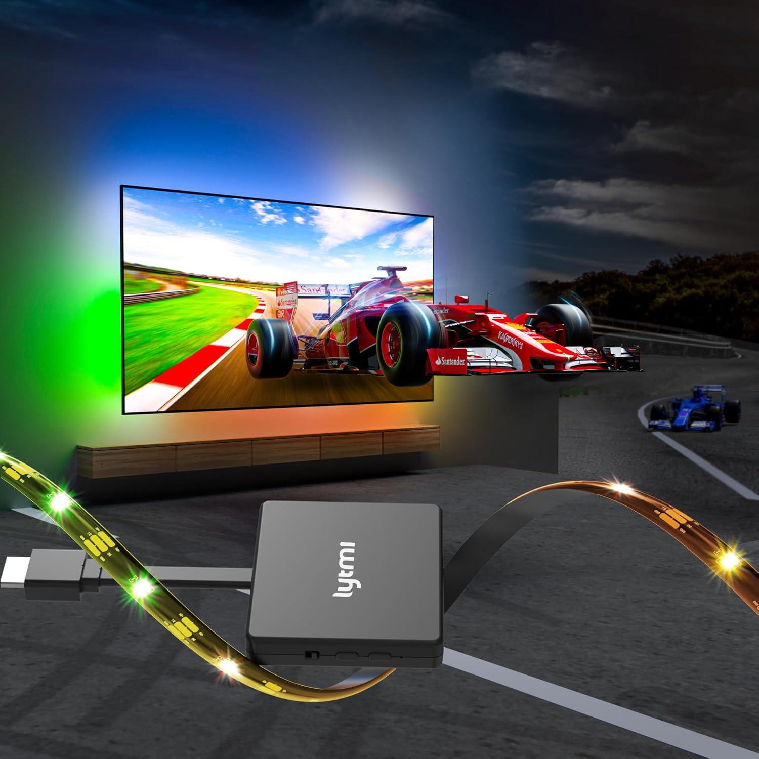 Lytmi TV LED Backlight with HDMI 2.0 Sync Stick Immersive RGBIC Backlight for 25-55 inch TVs