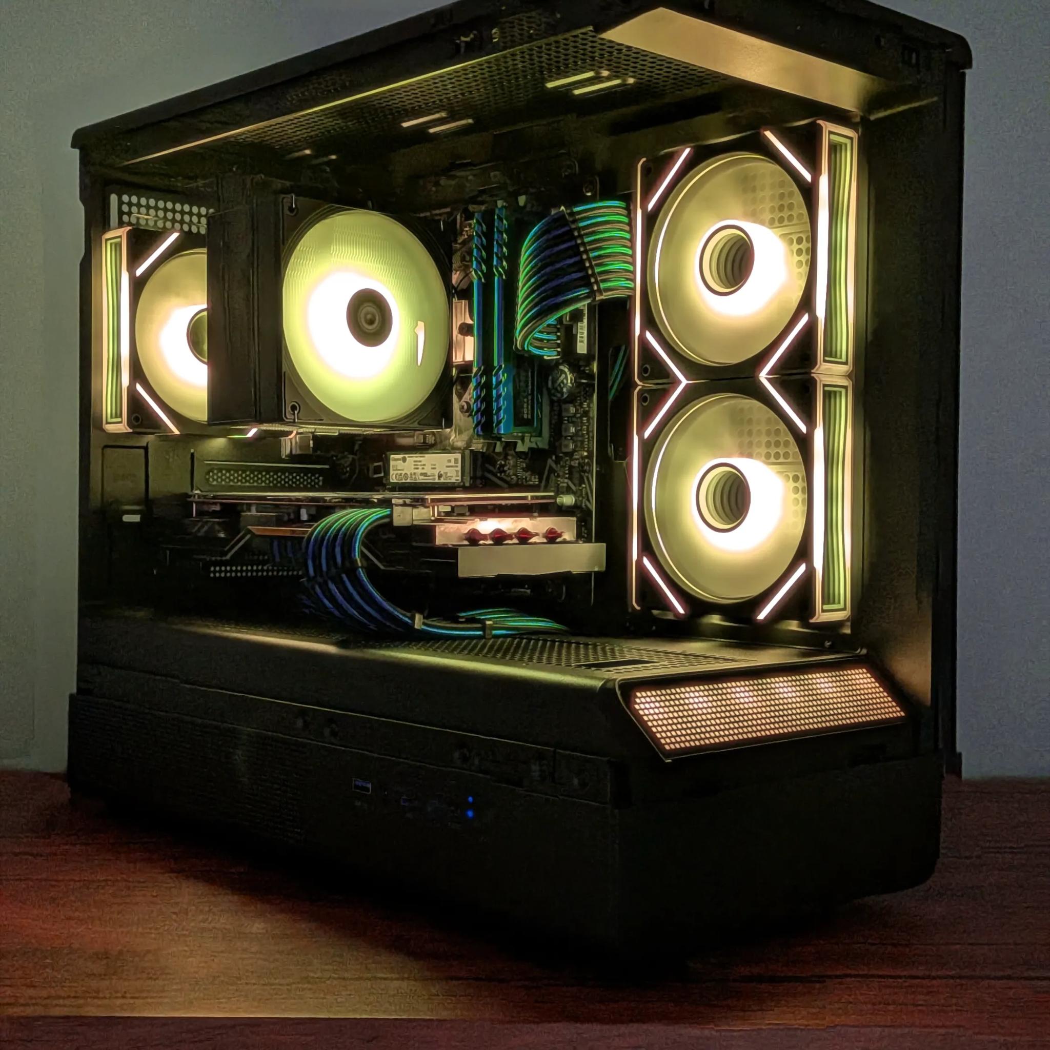 🟦"Bioluminescence"🟦 1080p Gaming PC | 5700 XT - Ryzen 5 3600 - 16GB RAM - 1TB NVME | WiFi & Win 11