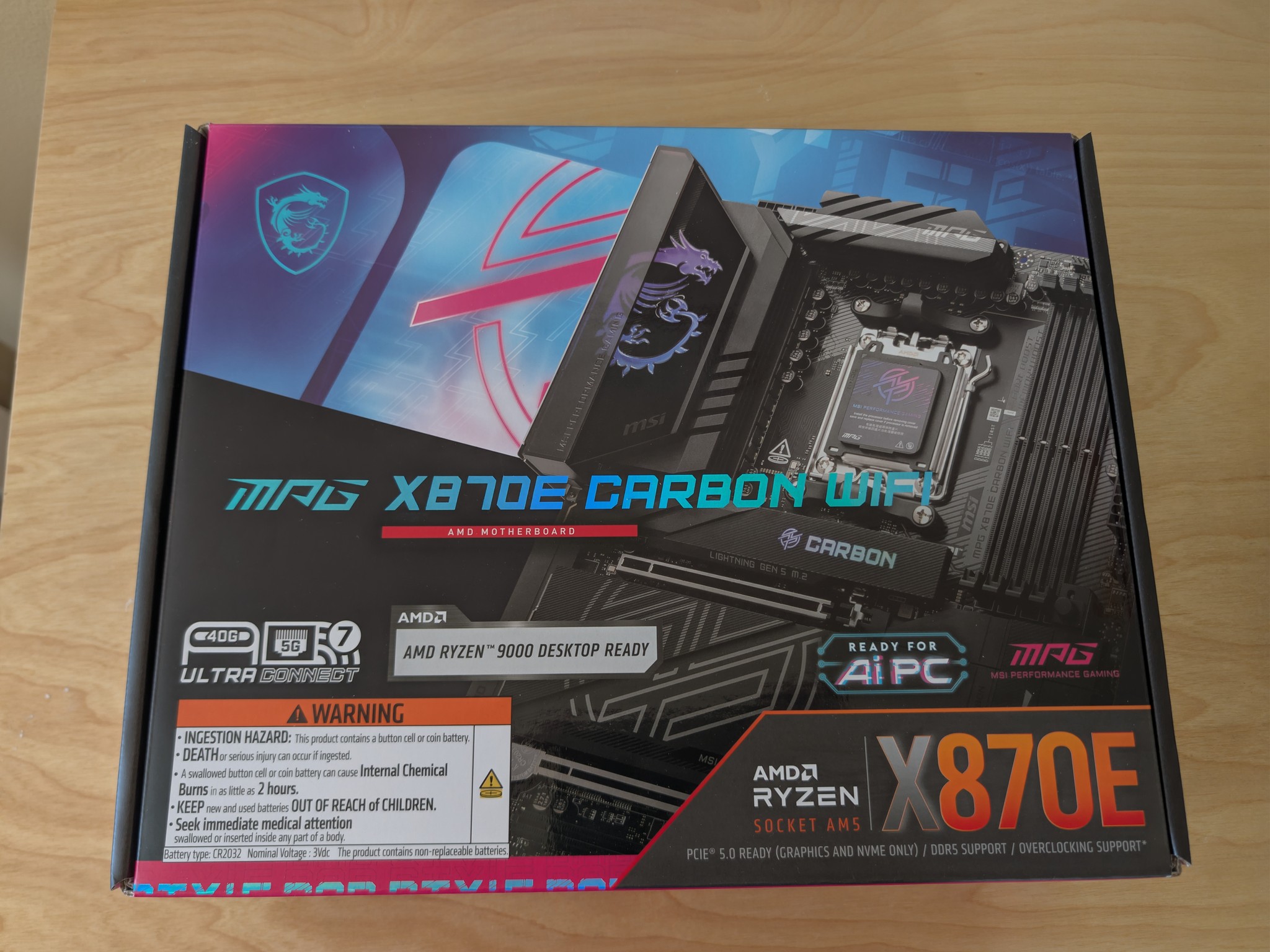 NEW MSI MPG X870E CARBON WIFI AM5 Motherboard | Ryzen 9000 Ready | WiFi 7 | USB4 | PCIe 5.0