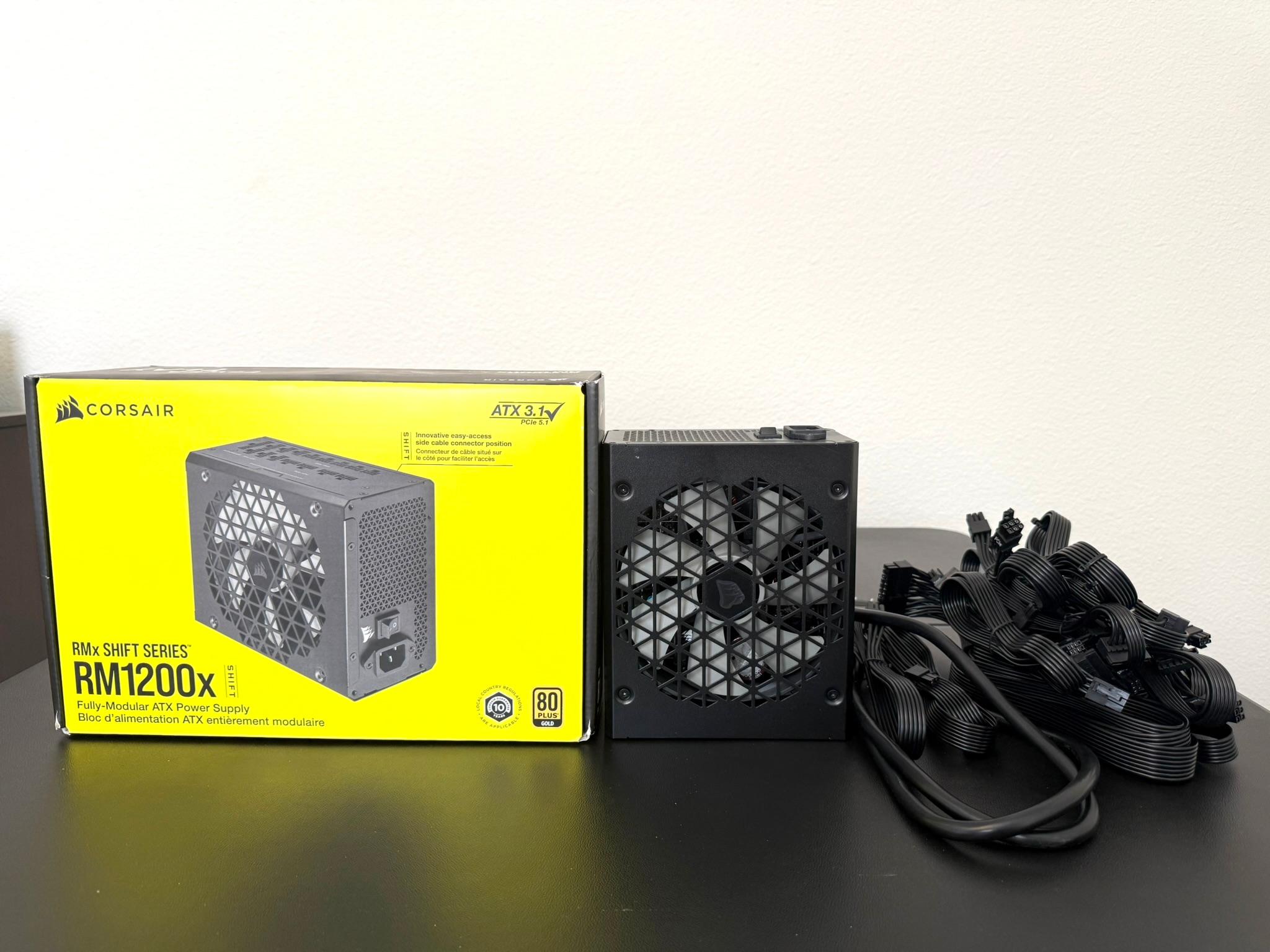 Corsair RM1200x SHIFT 1200W ATX 3.1 PSU | Box + All Cables | Mint Condition