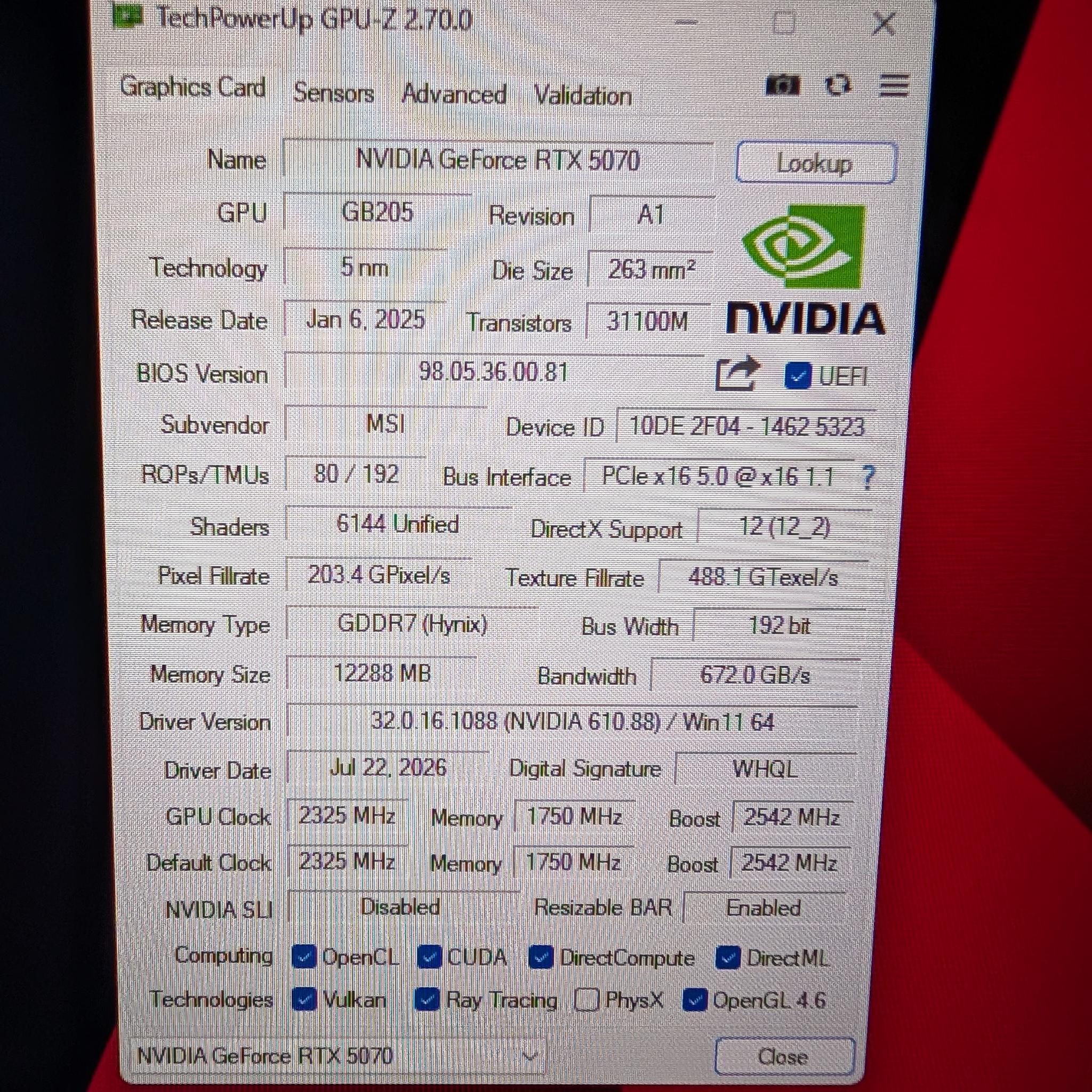 MSI GeForce RTX 5070 12G SHADOW 3X OC