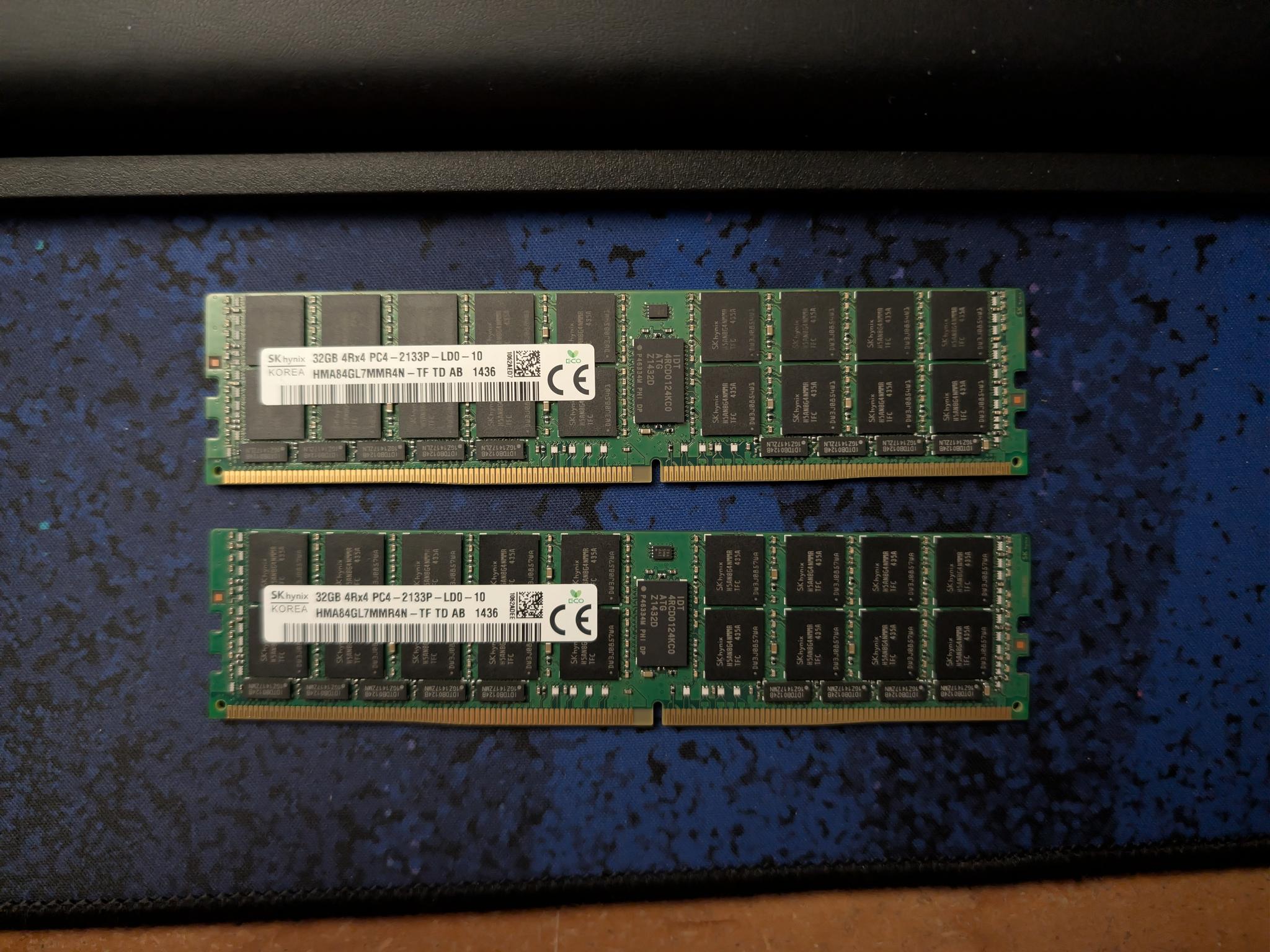 SK Hynix ECC DDR4 RDIMM Memory - 64GB - 2133 MT/s - 2x32GB