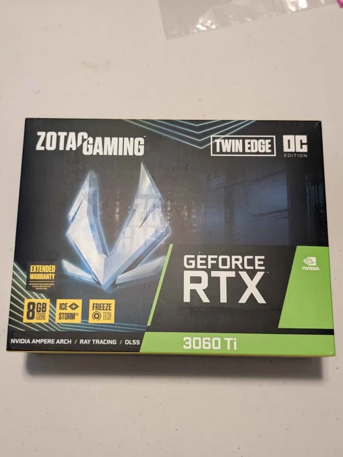Nvidia GeForce RTX 3060 Ti 8GB Zotac Twin Edge OC (one year used, original box)
