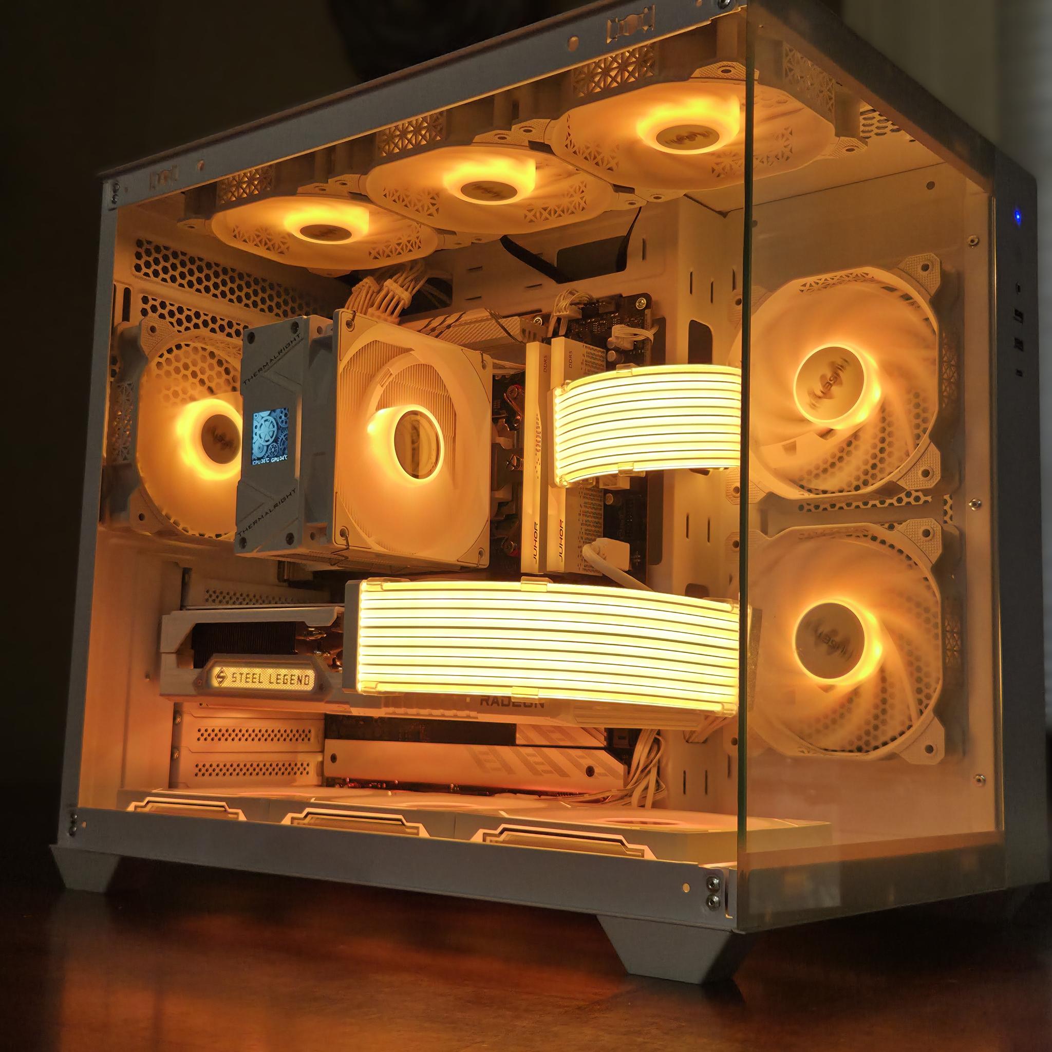 White Spectre! 👻 | Ryzen 5 9600X | RX 9070 XT | 32GB DDR5 6000 | Display on Cooler!