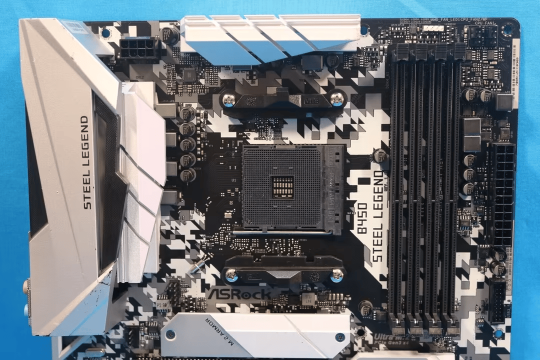 ASRock B450 Steel Legend AMD Socket AM4 DDR4 ATX Desktop Motherboard No I/O