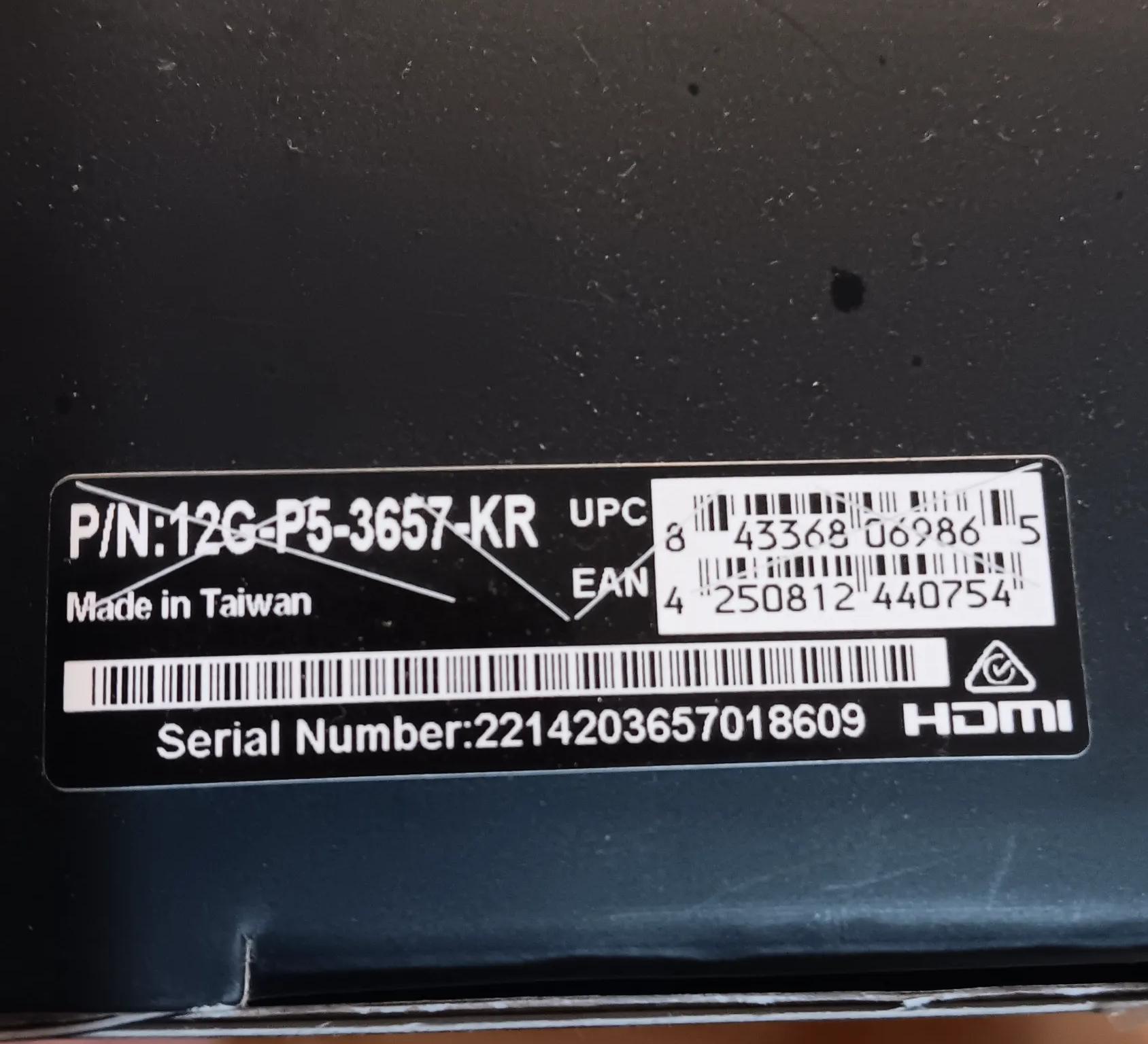 *BOX ONLY* - EVGA RTX-3060 12G-P5-3657-KR GPU *BOX ONLY*
