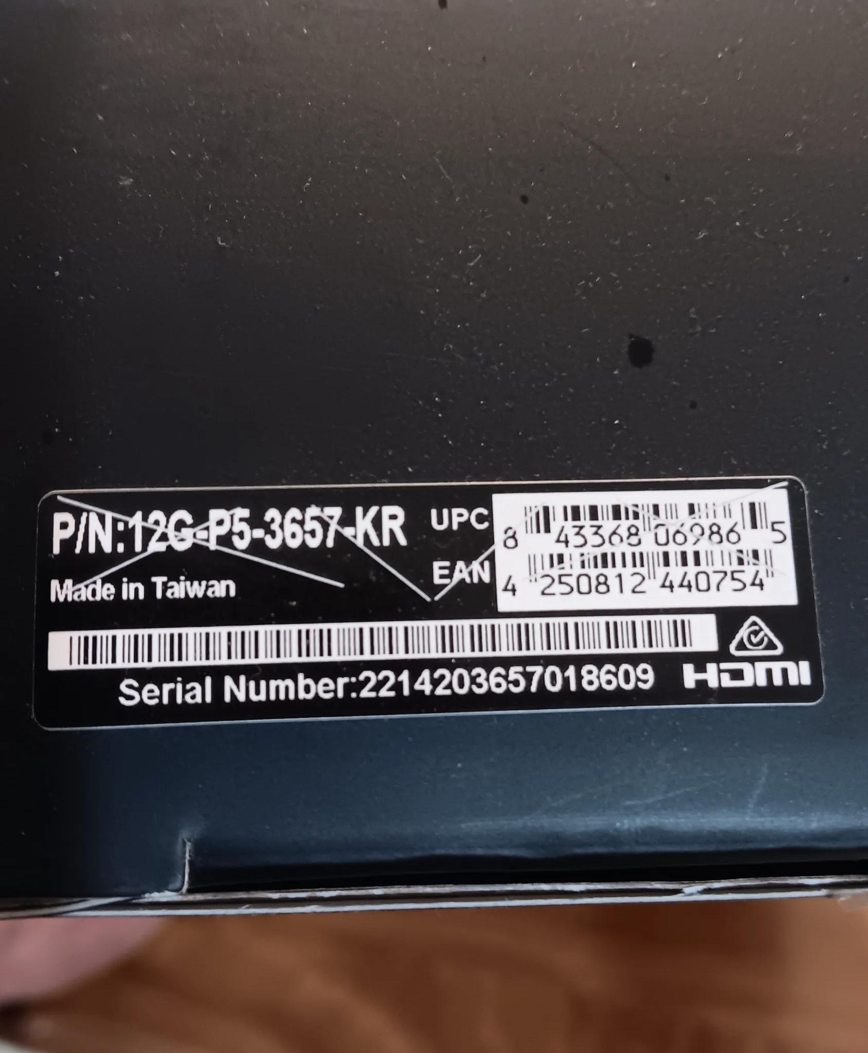 *BOX ONLY* - EVGA RTX-3060 12G-P5-3657-KR GPU *BOX ONLY*