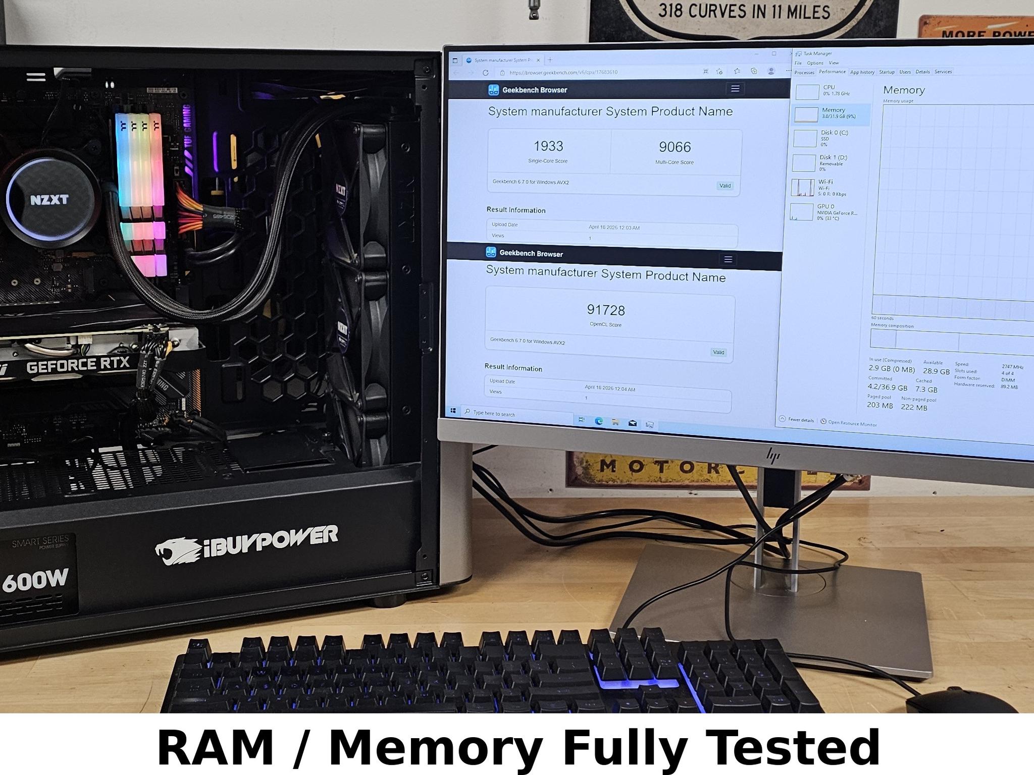 32GB DDR4 (4x8GB) RGB CL16 3200MT/s TOUGHRAM RAM Memory