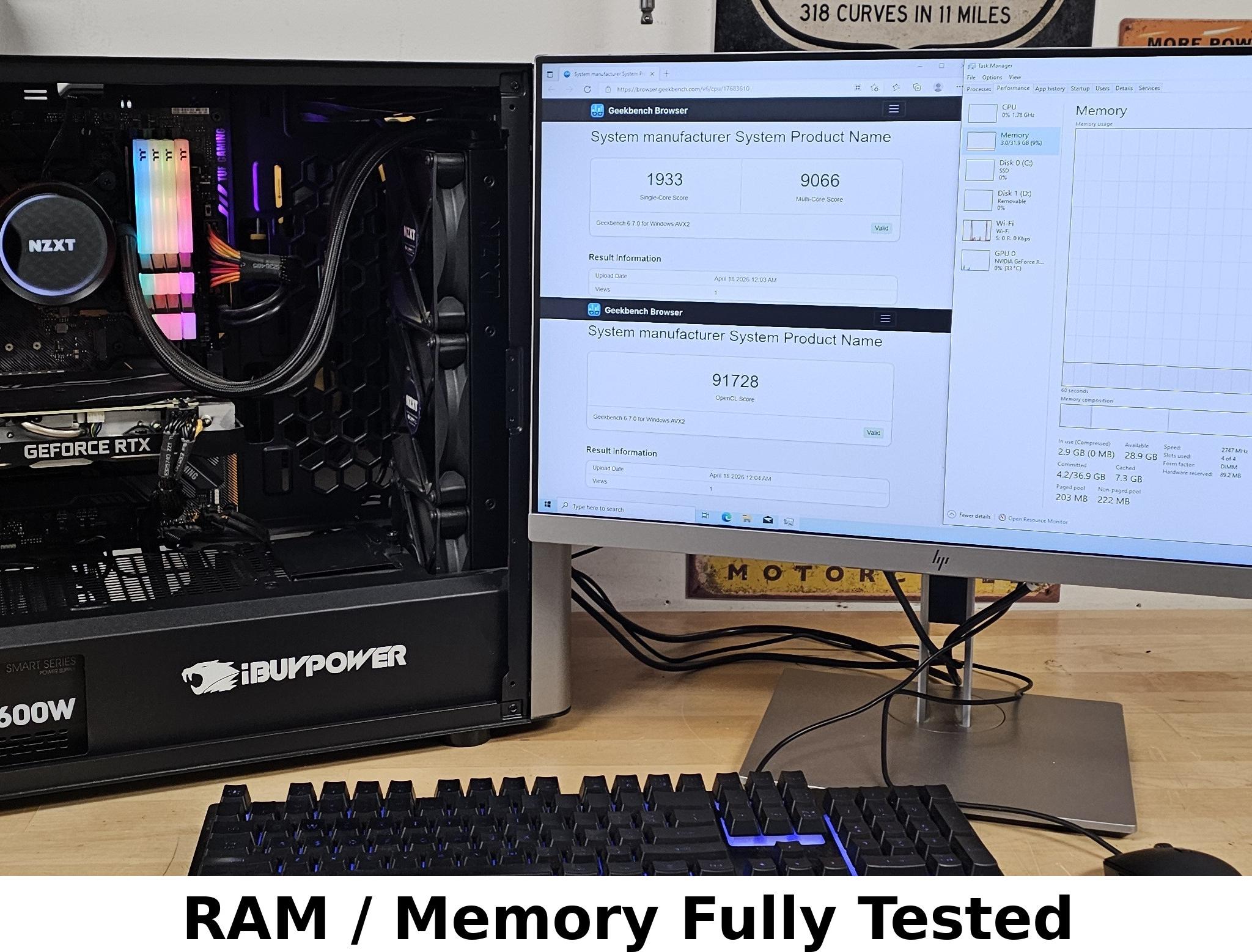 32GB DDR4 (4x8GB) RGB CL16 3200MT/s TOUGHRAM RAM Memory