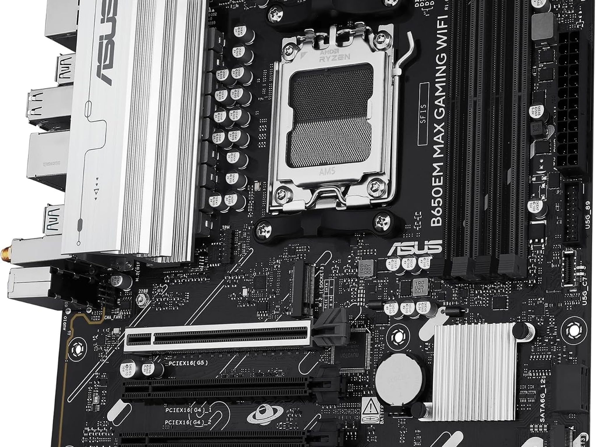 ASUS B650EM MAX GAMING WIFI AMD B650 AM5 DDR5 MicroATX Desktop Motherboard