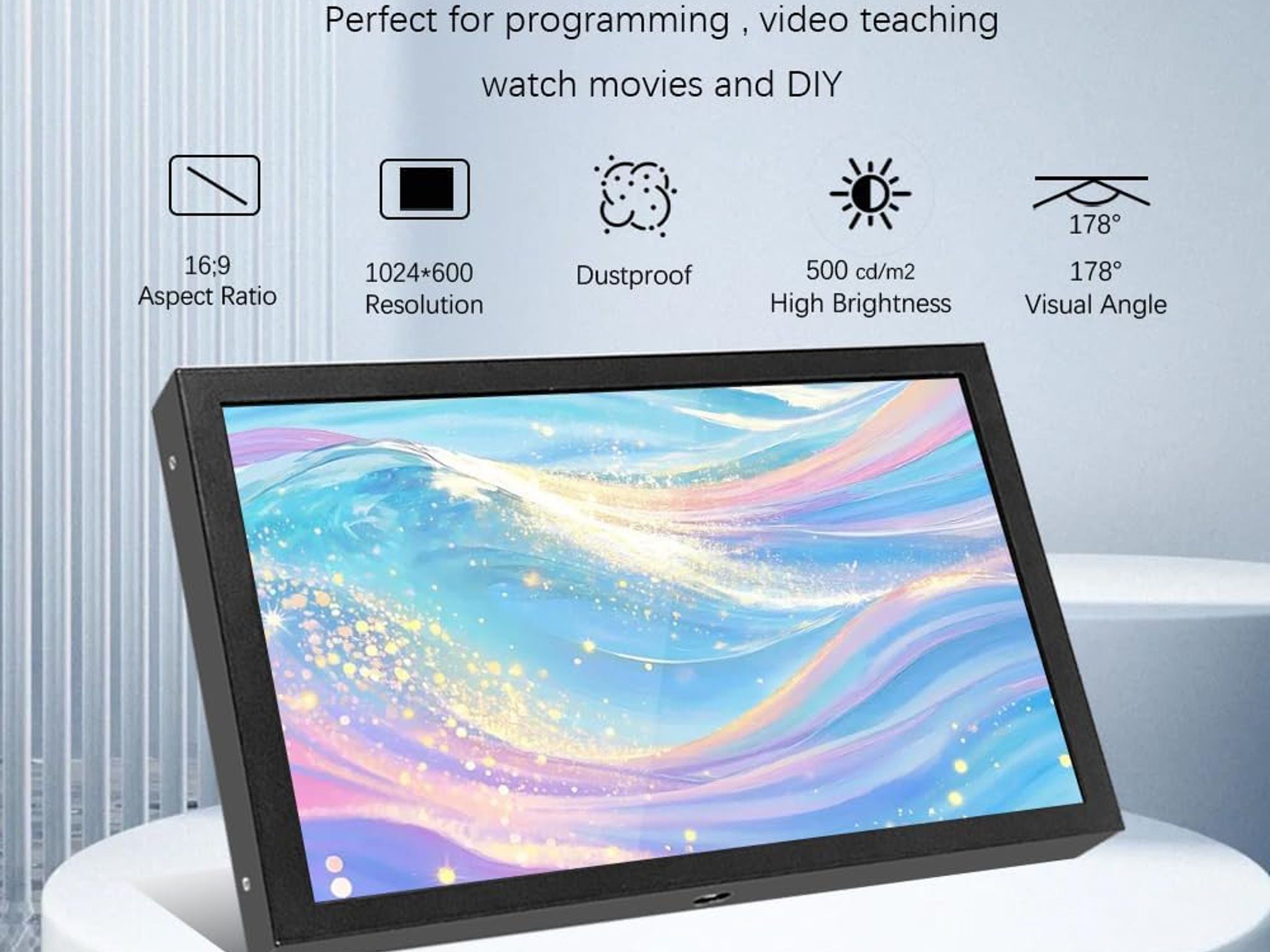 7 Inch Mini Monitor | HDMI | Built in Speakers | VGA