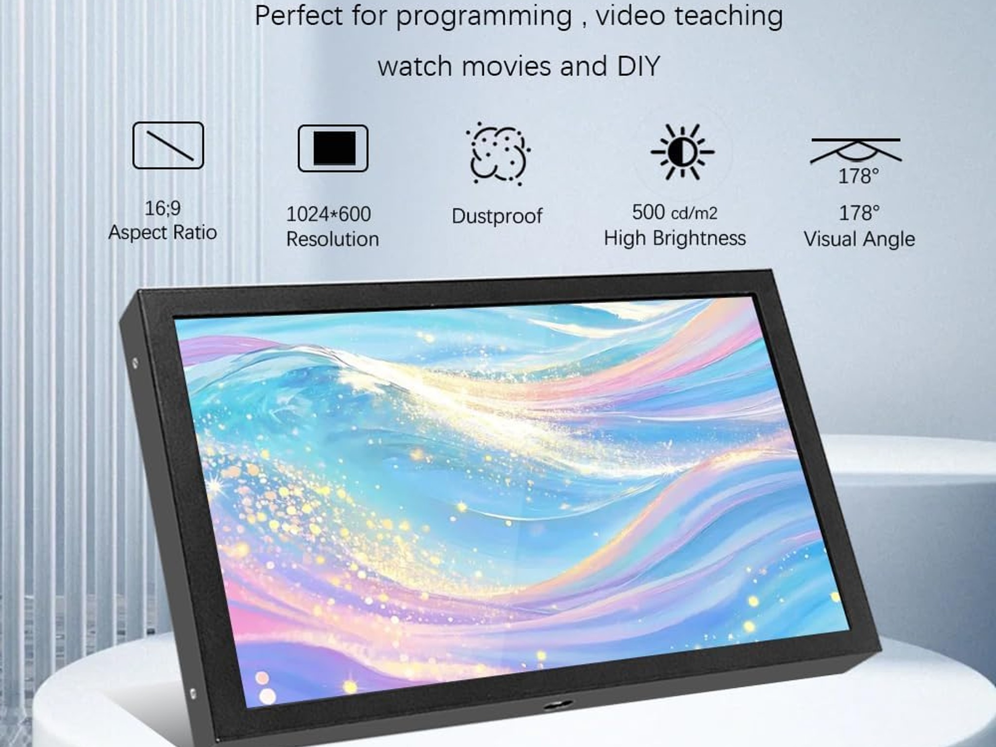 7 Inch Mini Monitor | HDMI | Built in Speakers | VGA