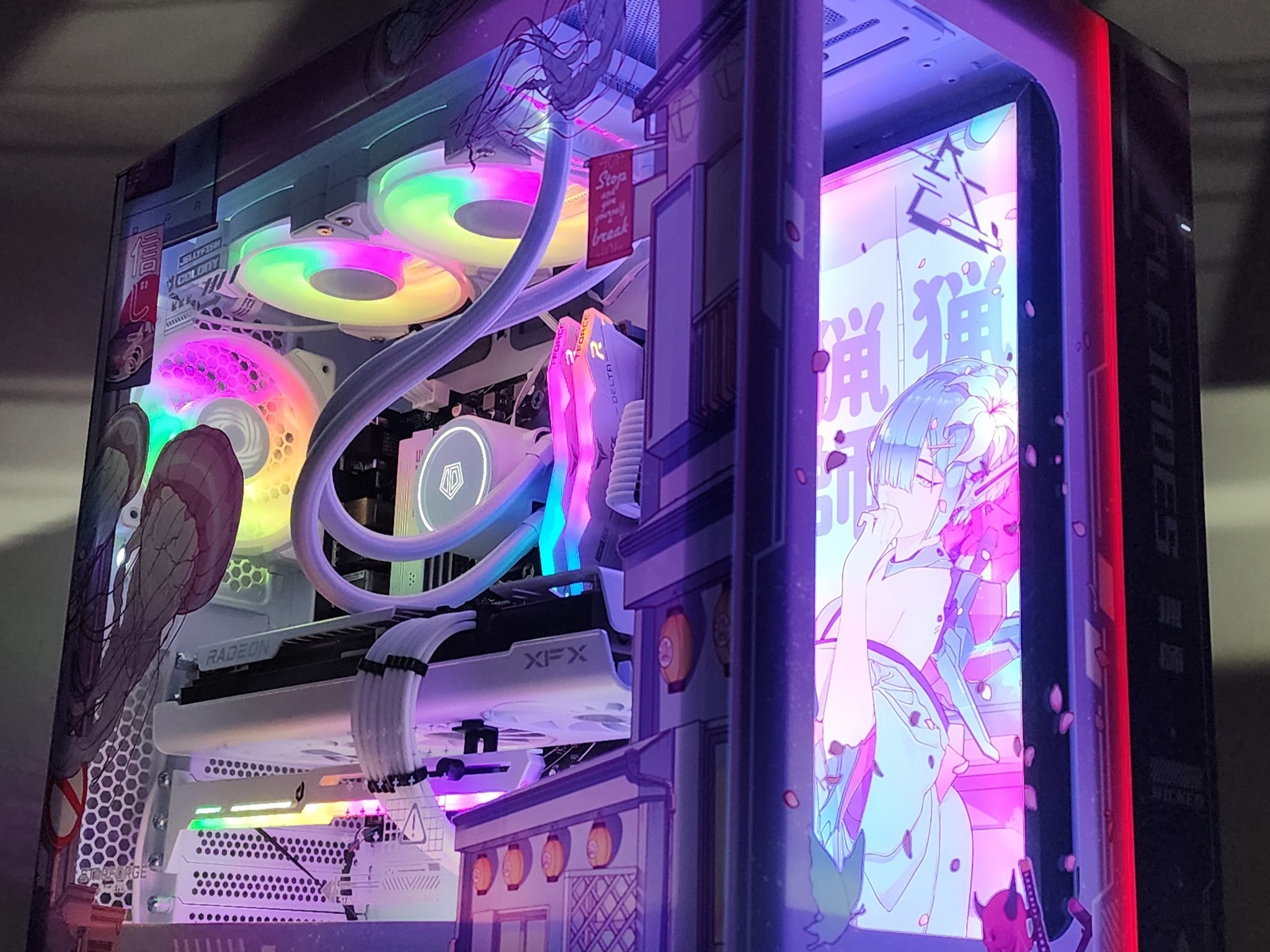 Gaming PC Ryzen 7 7700 16GB RAM 1TB SSD RX 7800 XT 16GB Windows 11 PINK Computer