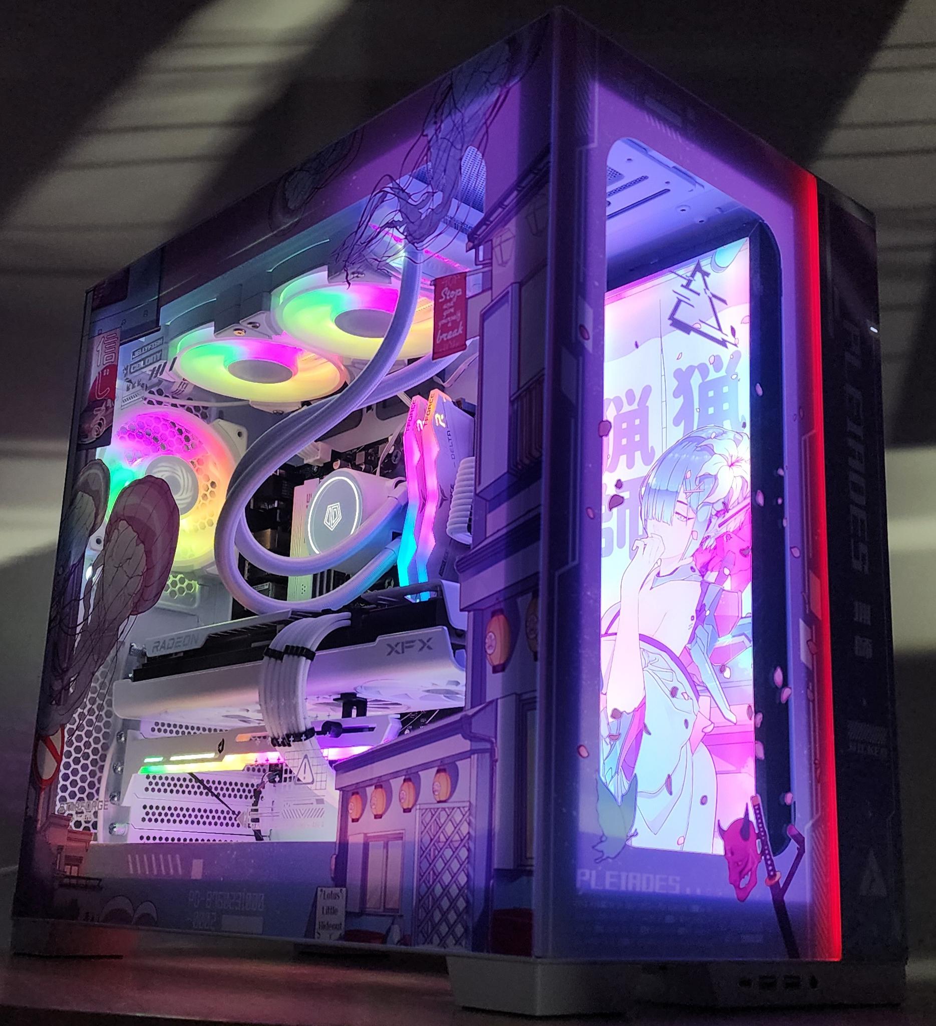 Gaming PC Ryzen 7 7700 16GB RAM 1TB SSD RX 7800 XT 16GB Windows 11 PINK Computer