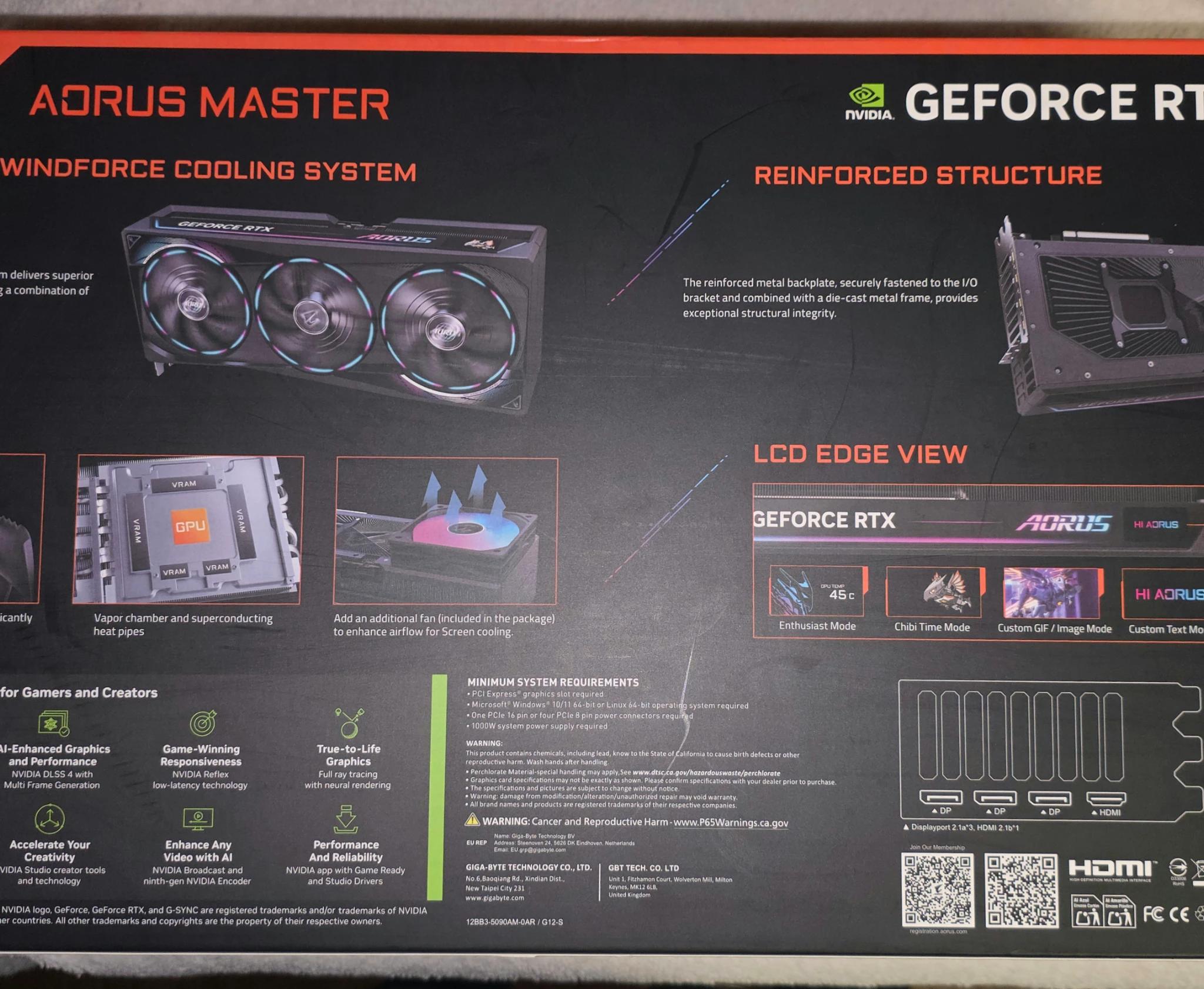 GIGABYTE AORUS GeForce RTX 5090 MASTER 32G Lightly used