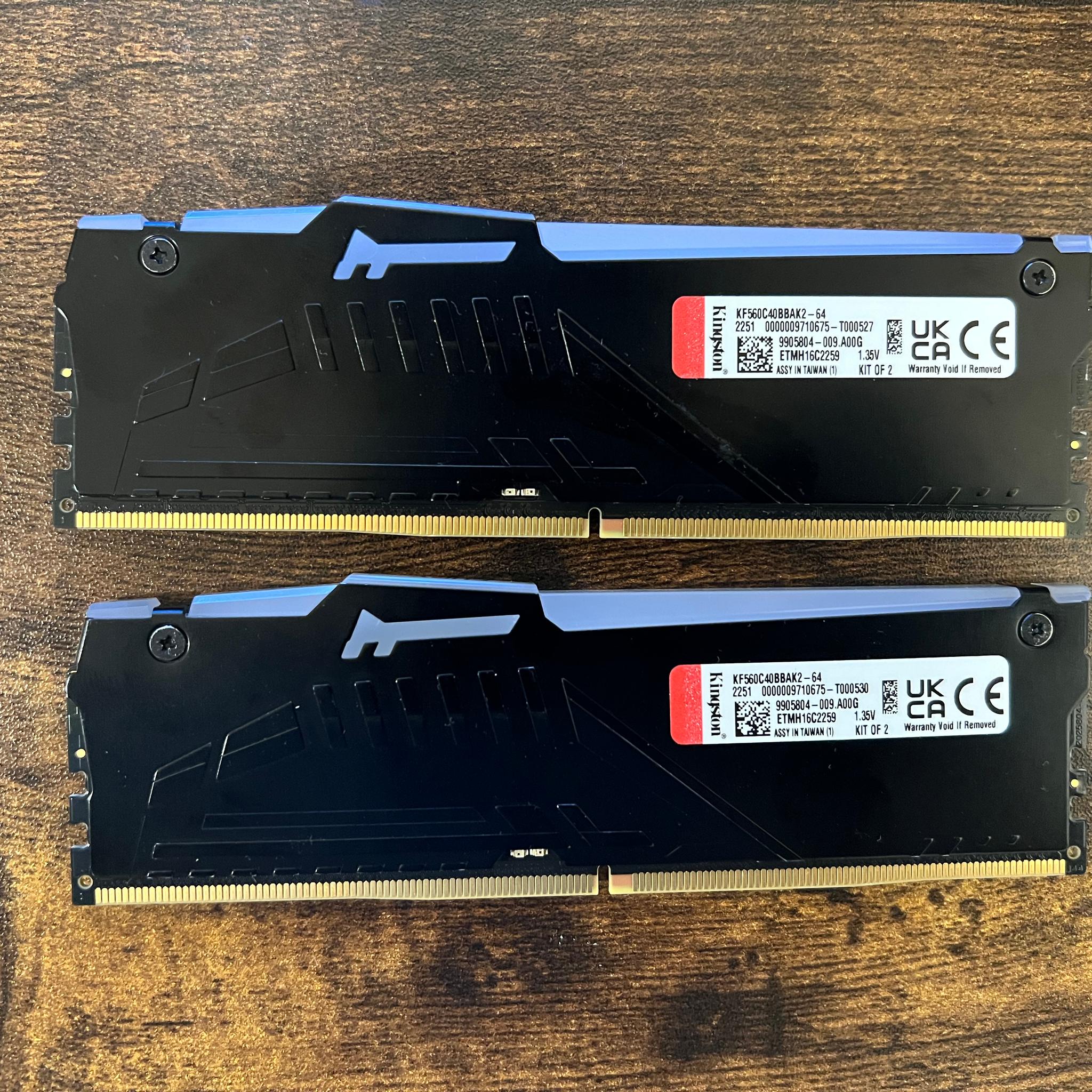 64GB (2x32GB) DDR5-6000MHz CL40 Kingston FURY Beast RGB RAM Memory