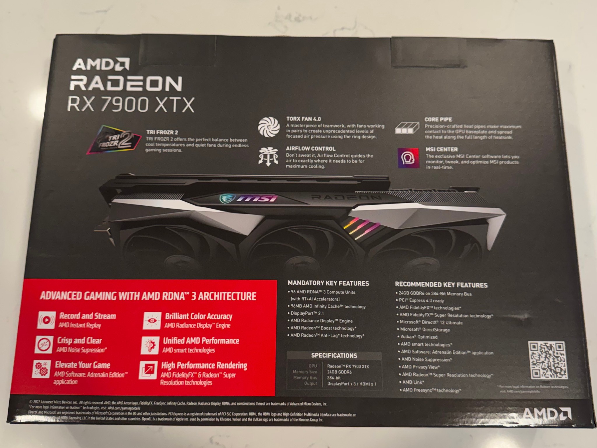 MSI Radeon AMD RX 7900 XTX GAMING TRIO CLASSIC 24G