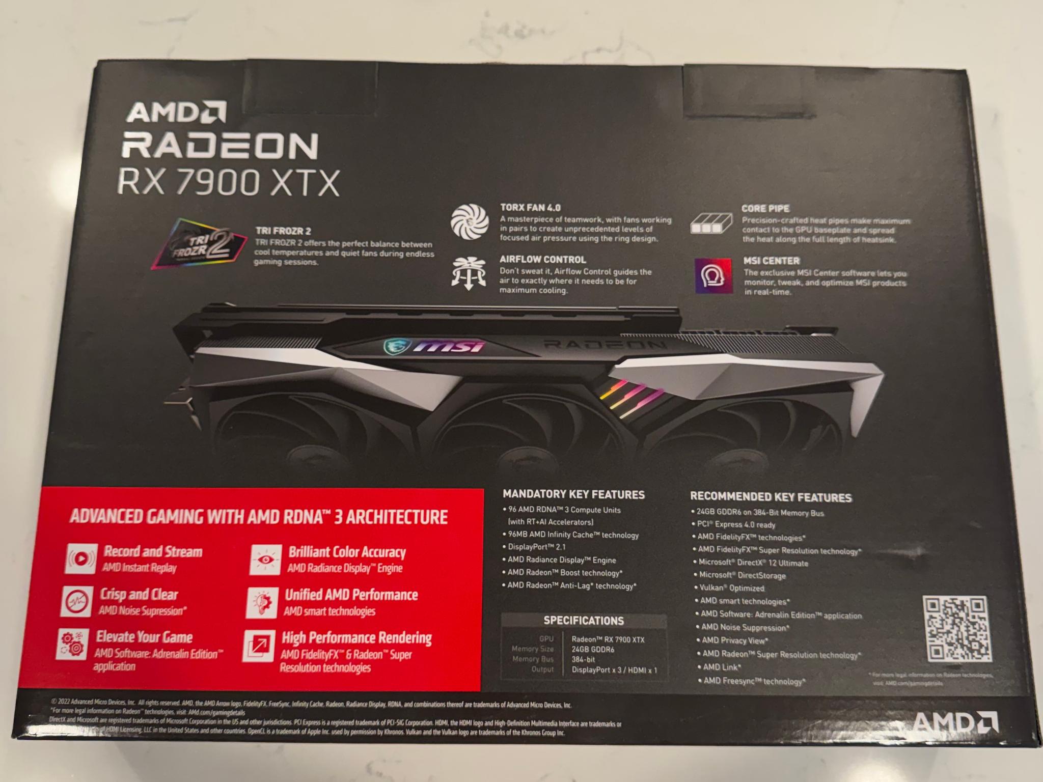MSI Radeon AMD RX 7900 XTX GAMING TRIO CLASSIC 24G