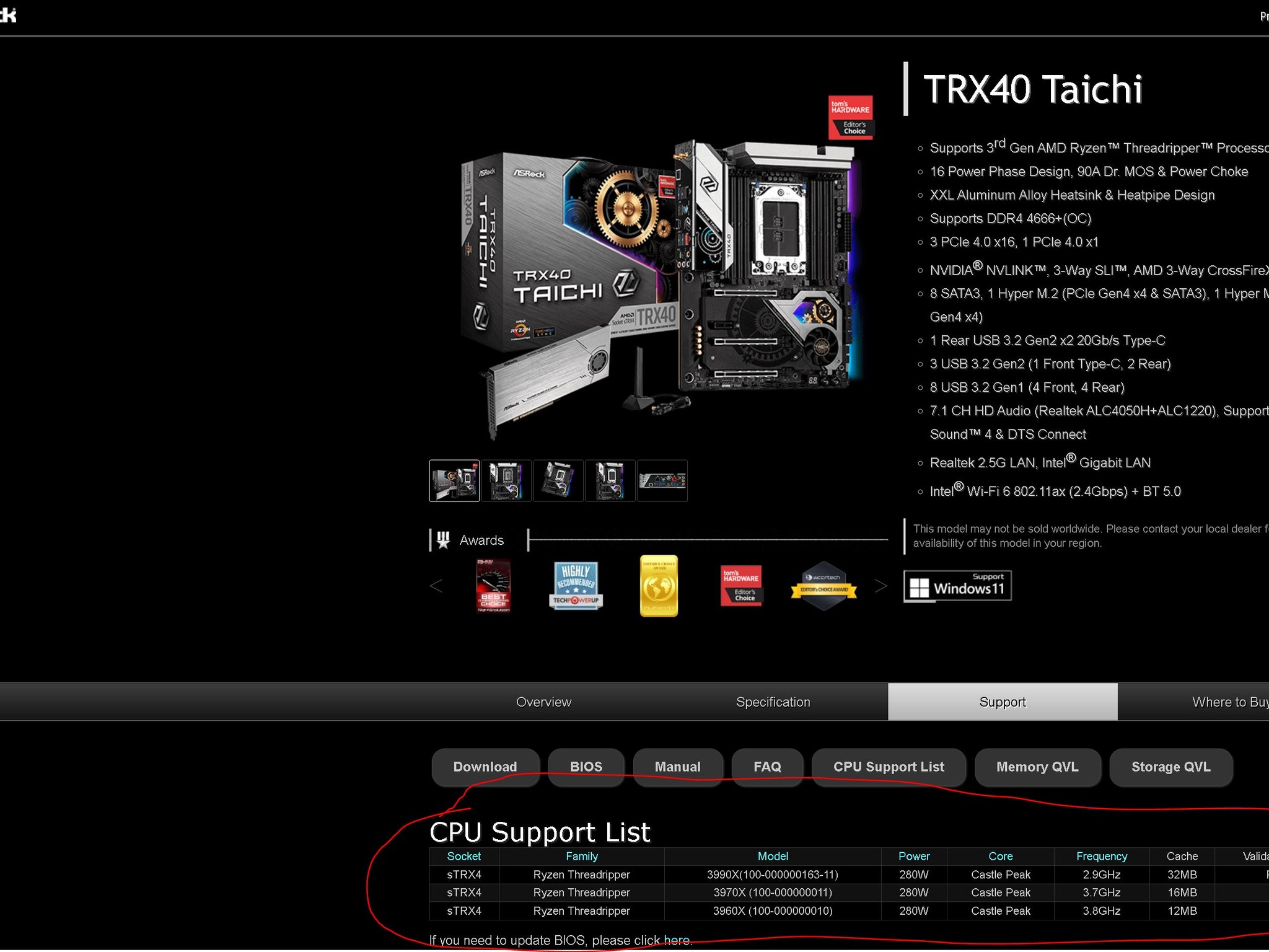 *READ DESC!!!* ASRock TRX40 Taichi AMD Socket sTRX4 DDR4 ATX Desktop Motherboard