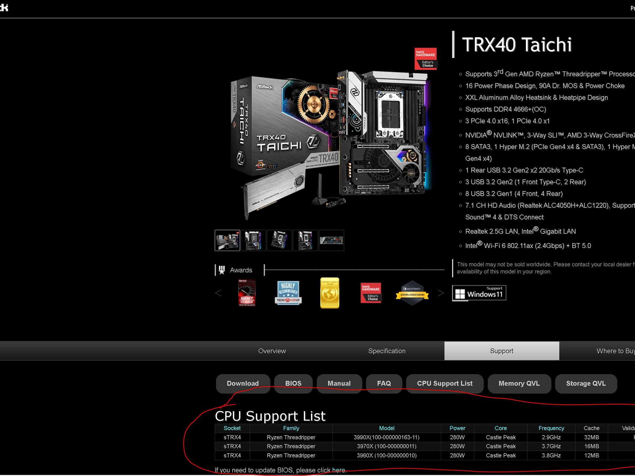 *READ DESC!!!* ASRock TRX40 Taichi AMD Socket sTRX4 DDR4 ATX Desktop Motherboard